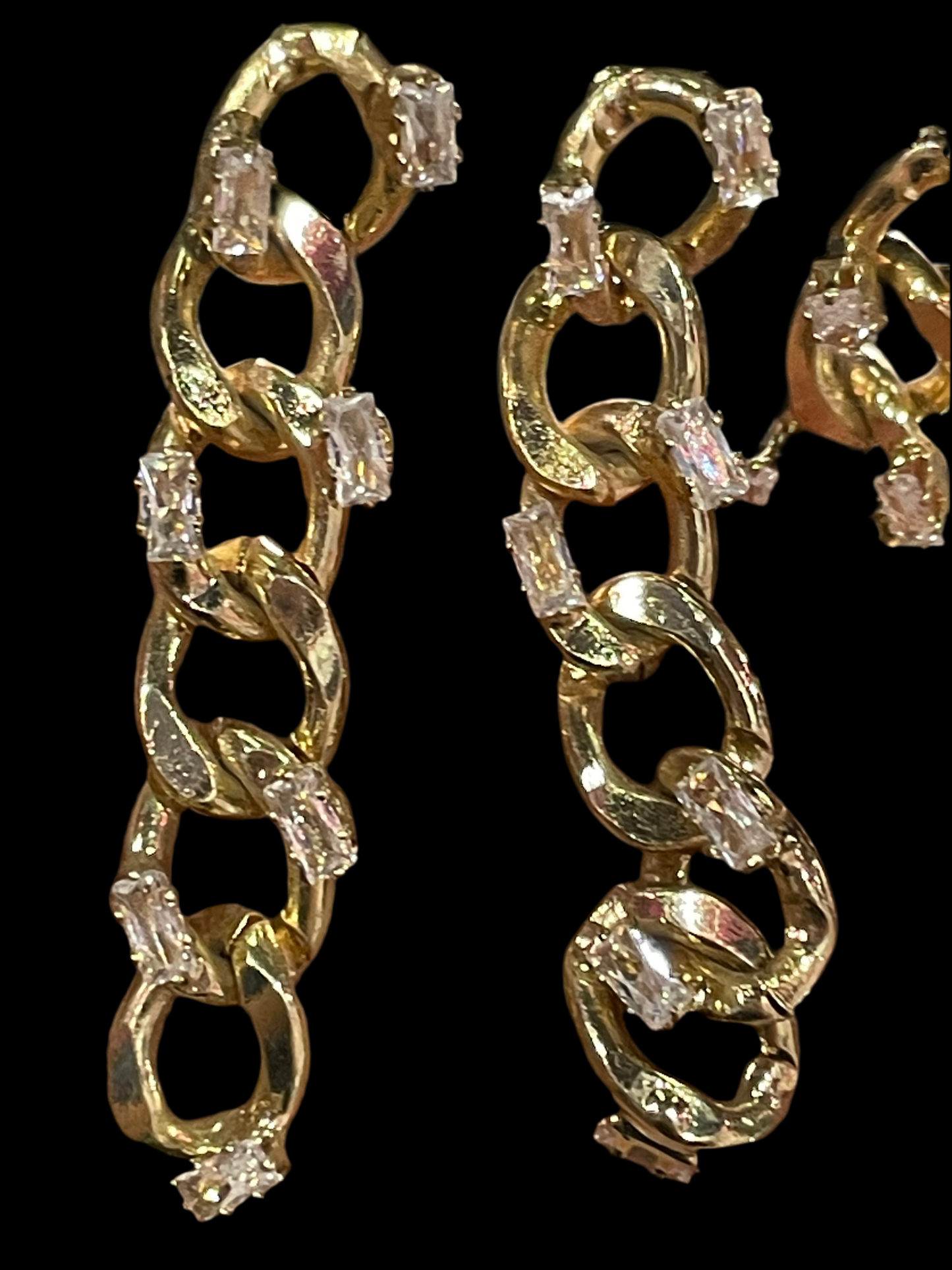 Aretes largos cadena - Bling Bling