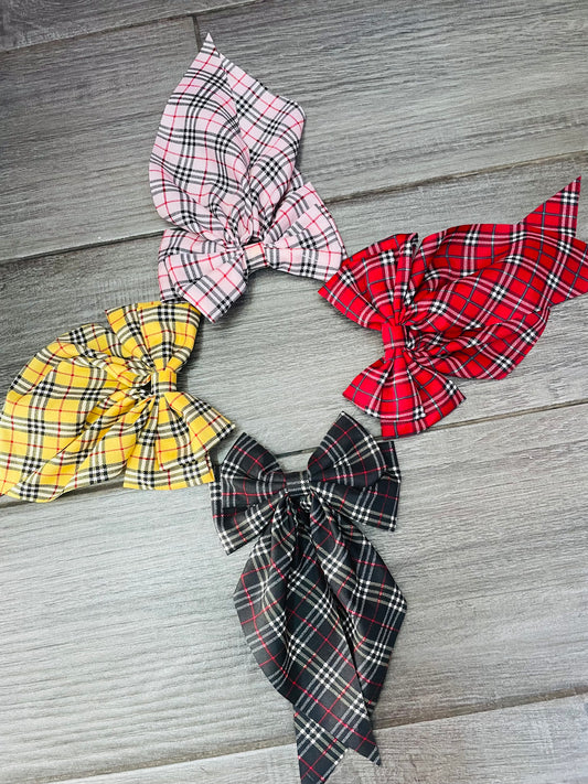 Moño Con Estampado De Rayas - Los Moños De Kari