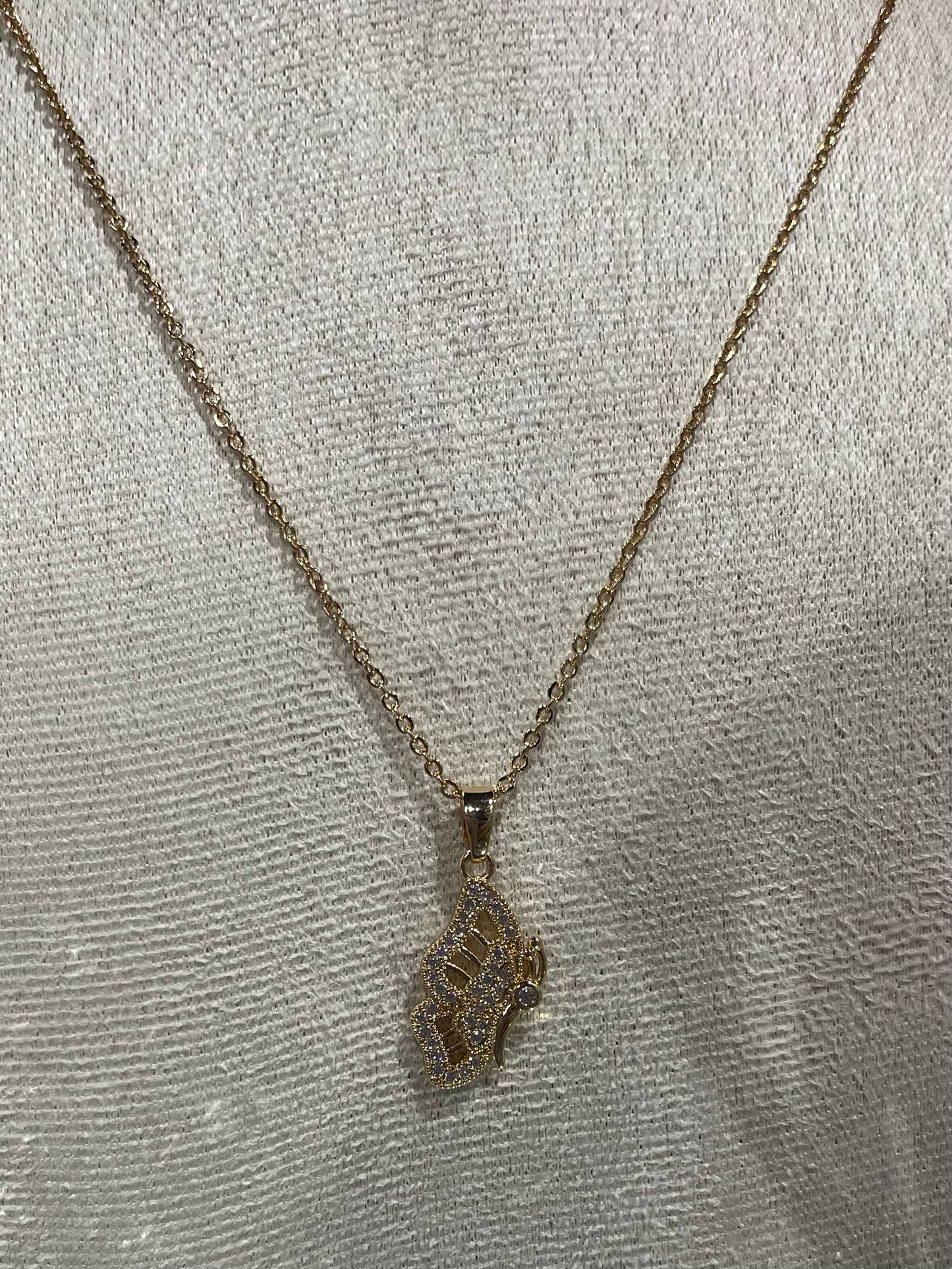 Collar de Zirconia con dije de Mariposa - Bling Bling