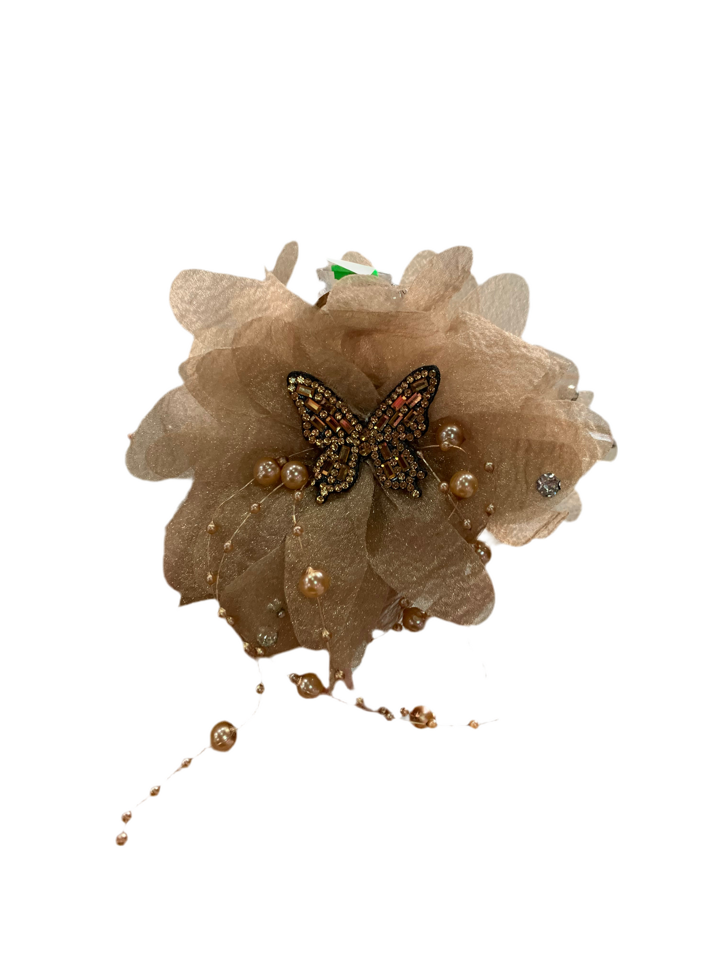Pinza de flor con mariposa - cristal
