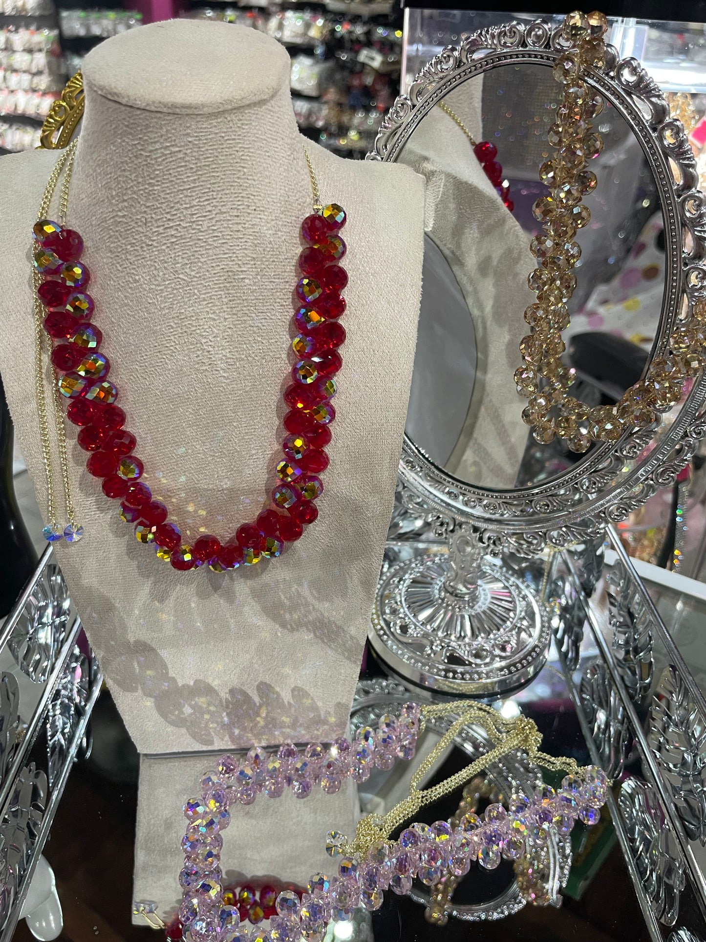 Collar Ajustable con dijes de Gota Brillante - Bling Bling