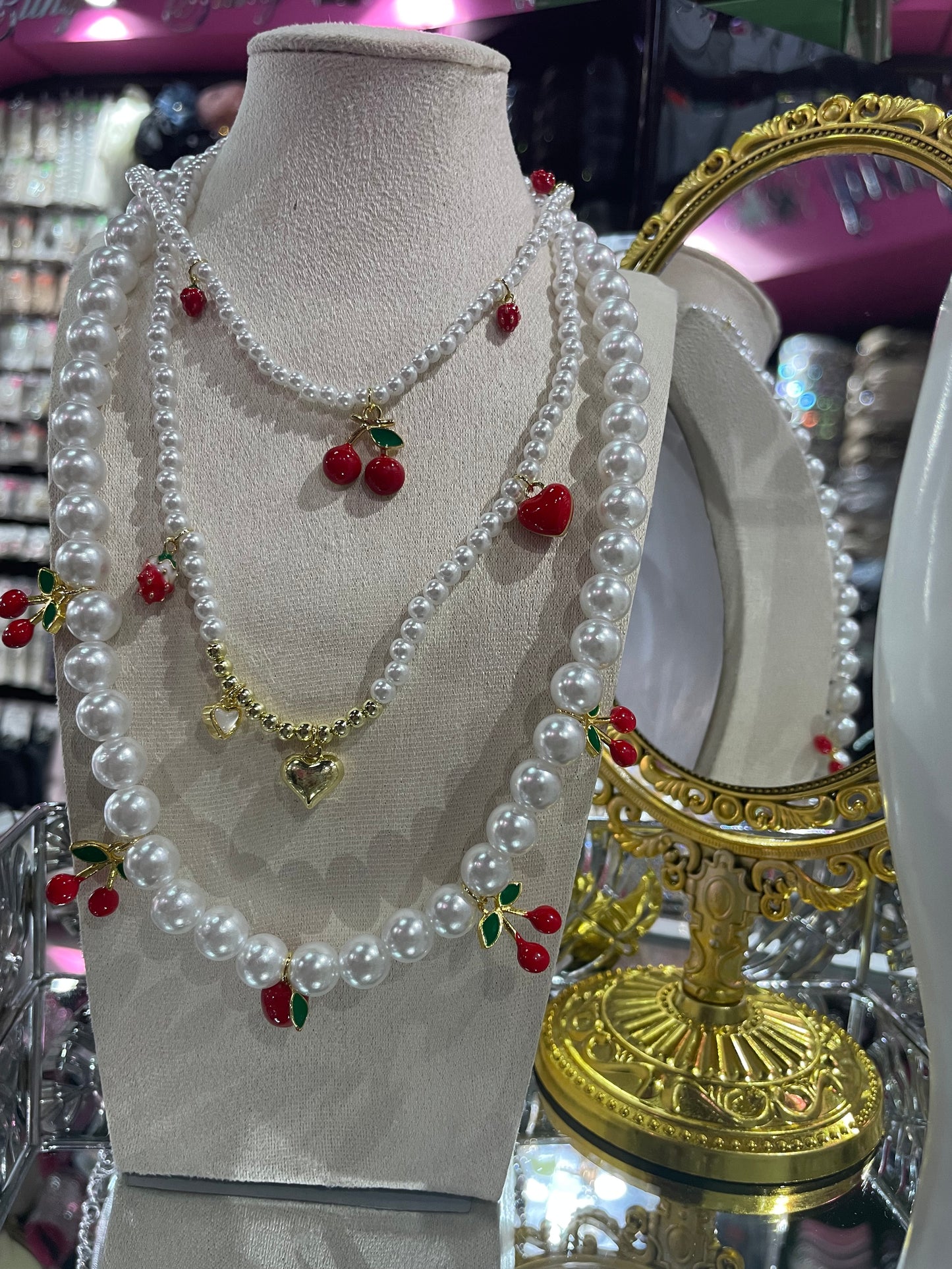 Collar de perlas con dijes Frutales - Bling Bling