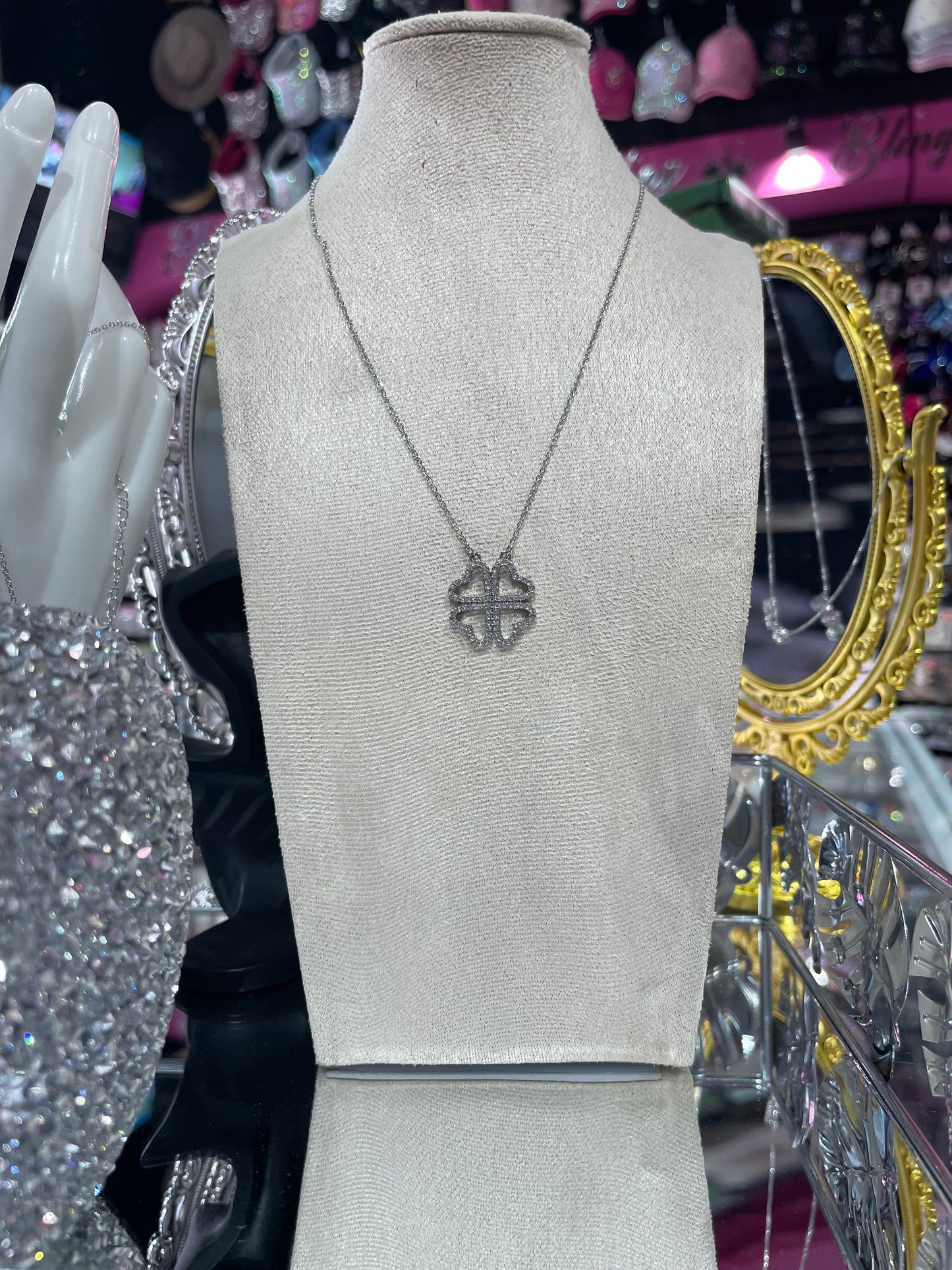 Collar de Zirconia con dije de Trébol Grande - Bling Bling