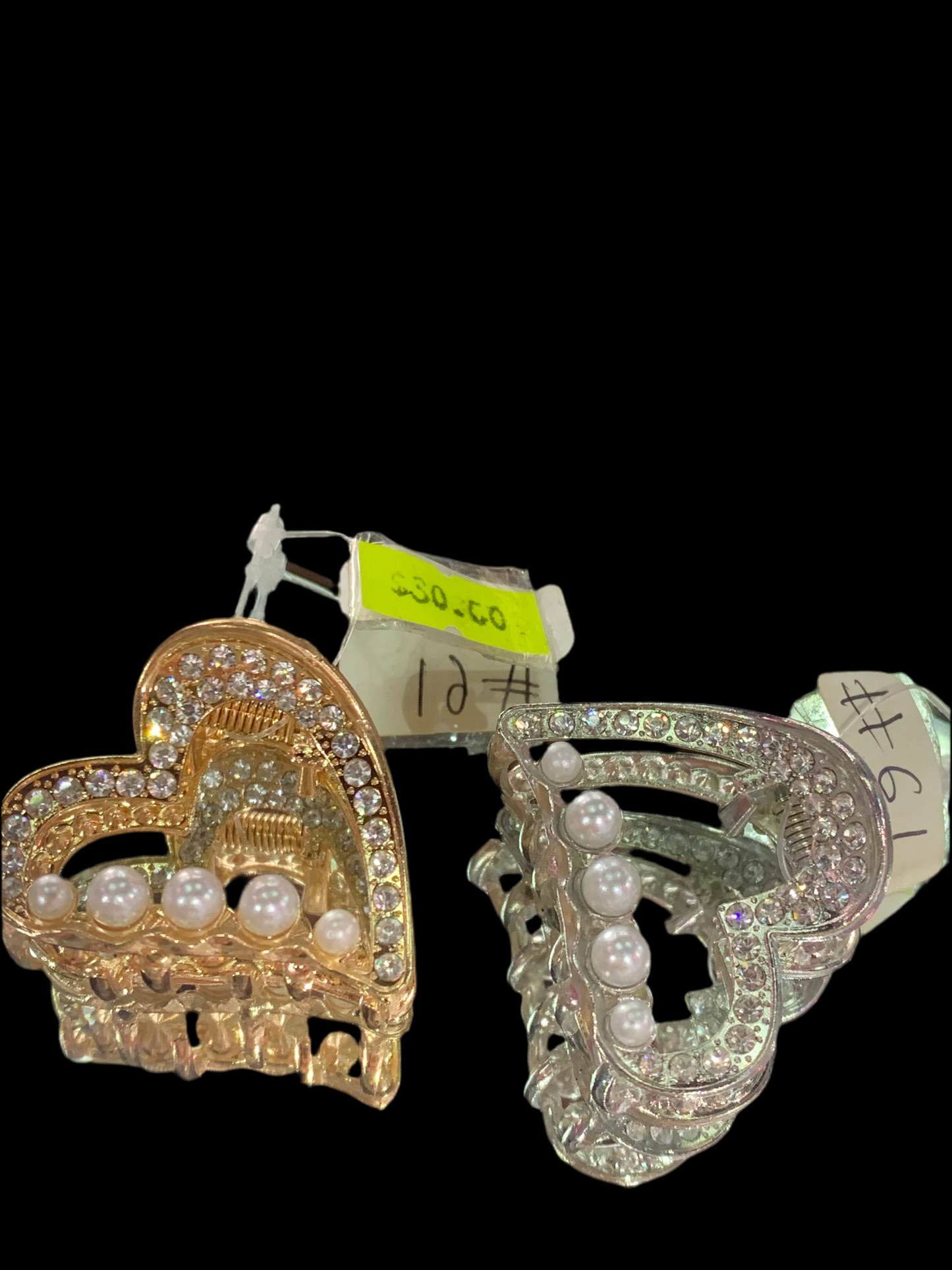 Mini pinza de corazón metálica - Bling Bling