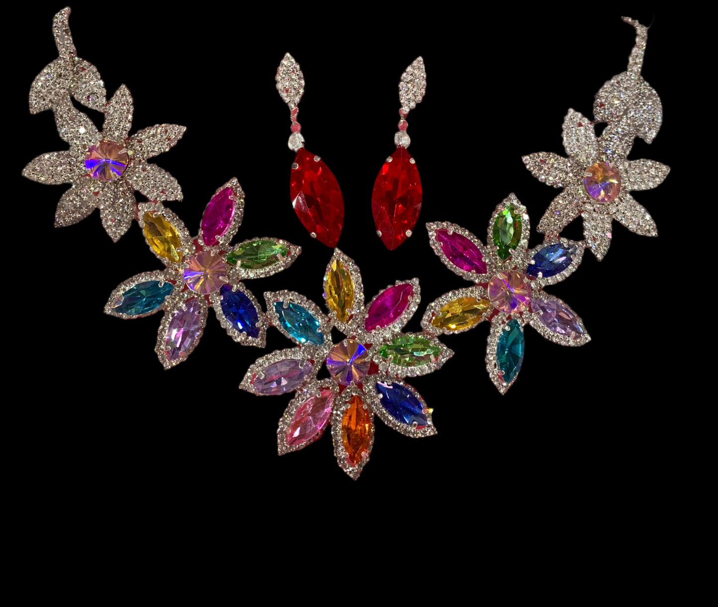 Juego de collar y aretes (colores)