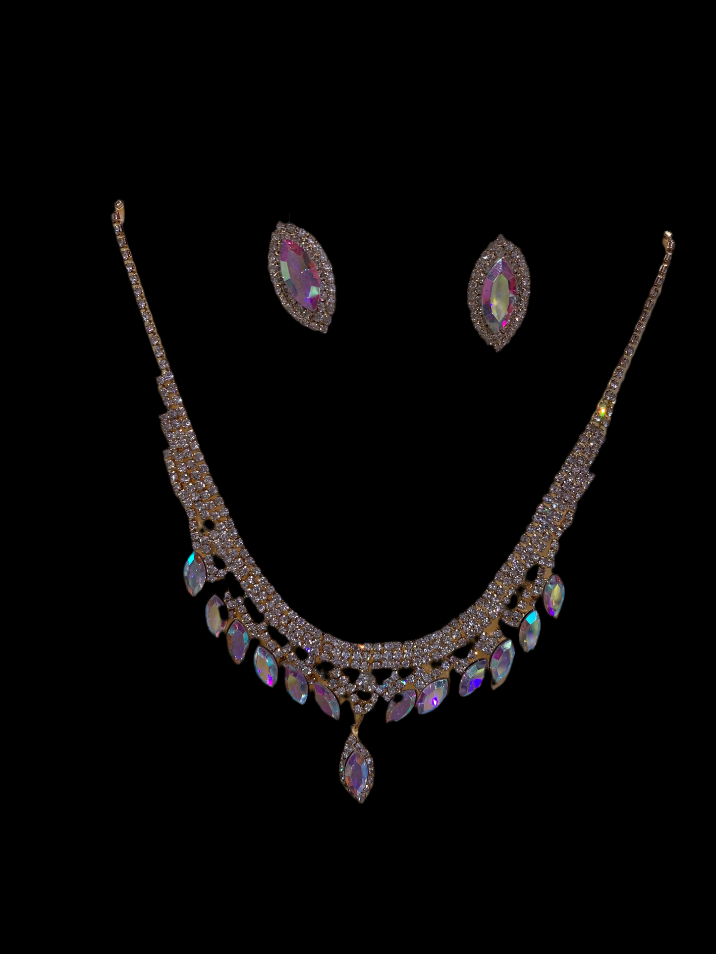Juego de collar y aretes (tornasol)