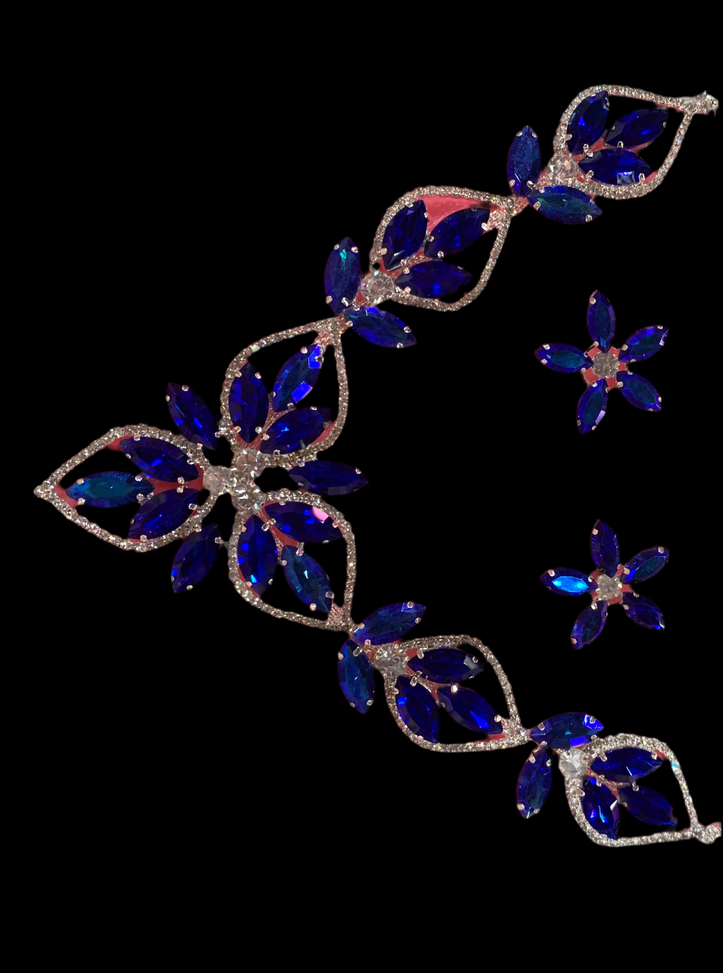 Juego de collar y aretes (azul)