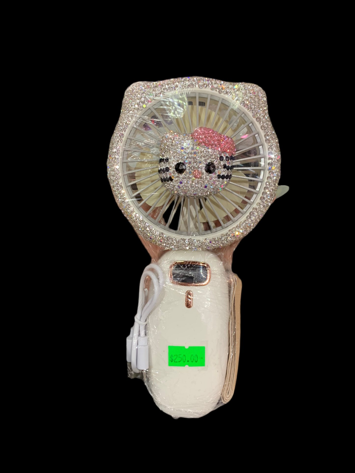 Ventilador decorado manual  hello Kitty - bling bling