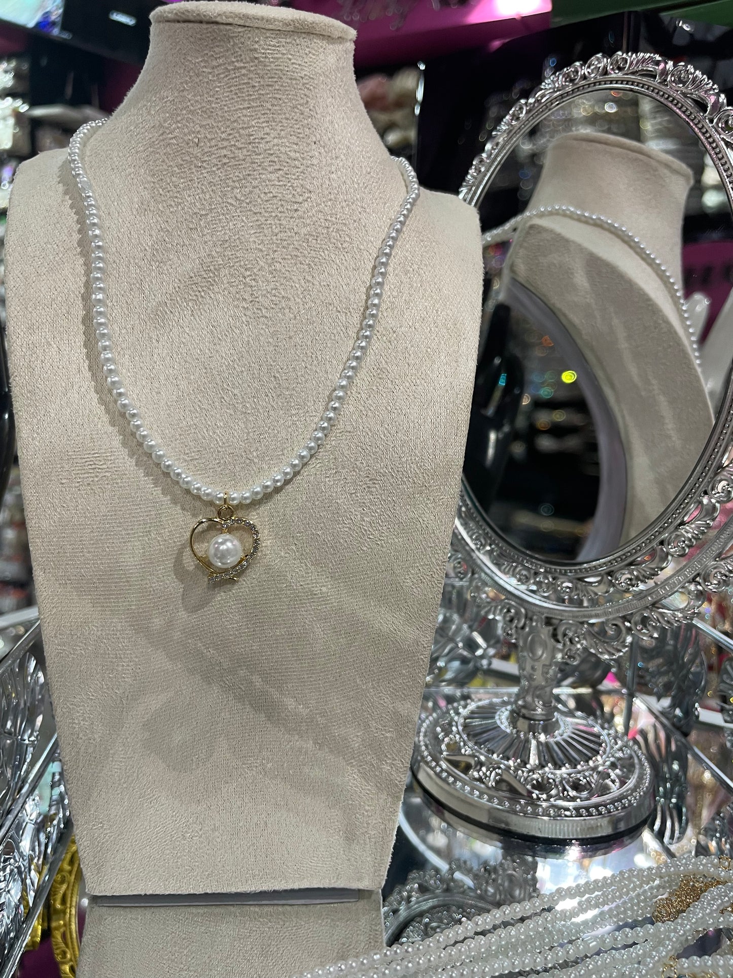 Collar de Perlas con dije Dorado - Bling Bling