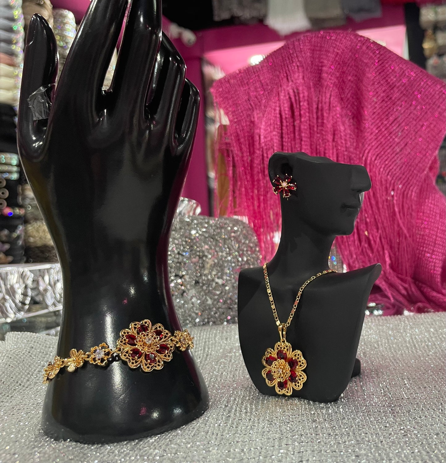 Conjunto de Joyería con dije de Flor - Bling Bling