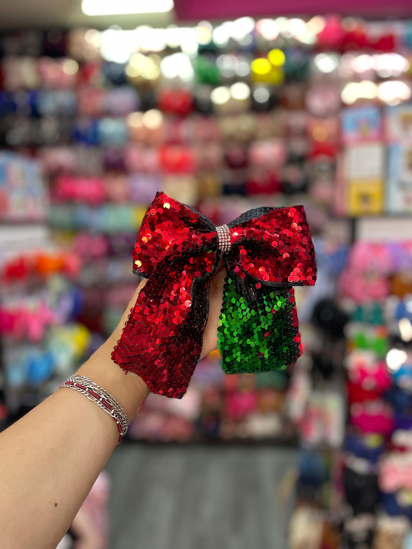 Moño De Lentejuela Doble Vista - Los Moños De Kari