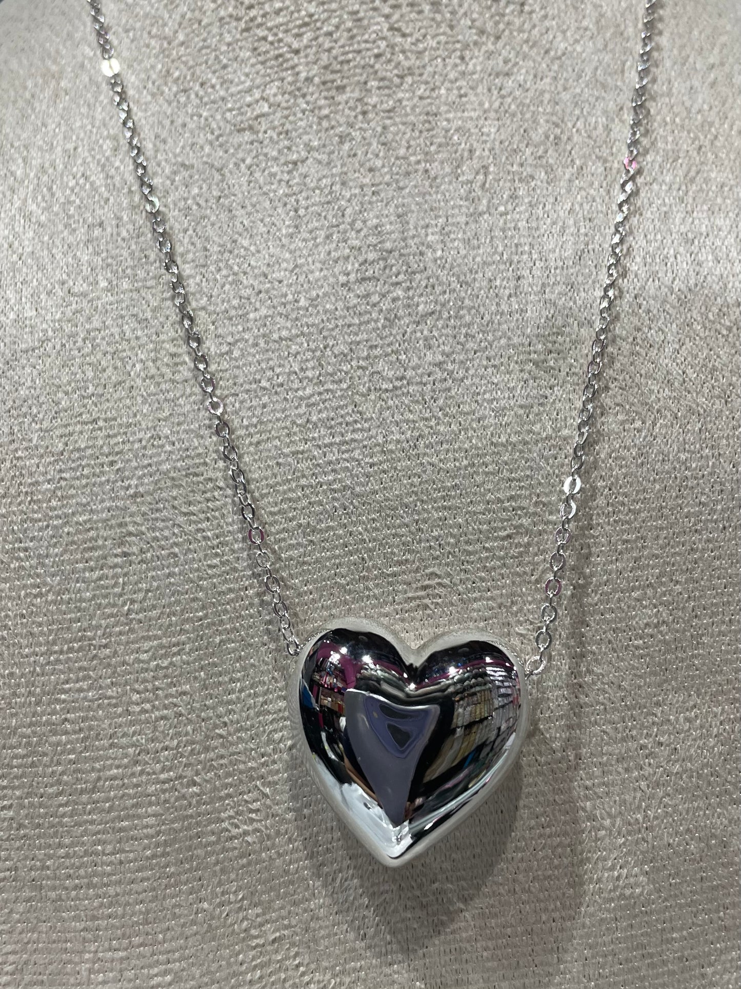 Collar con dije liso en Plateado - Bling Bling