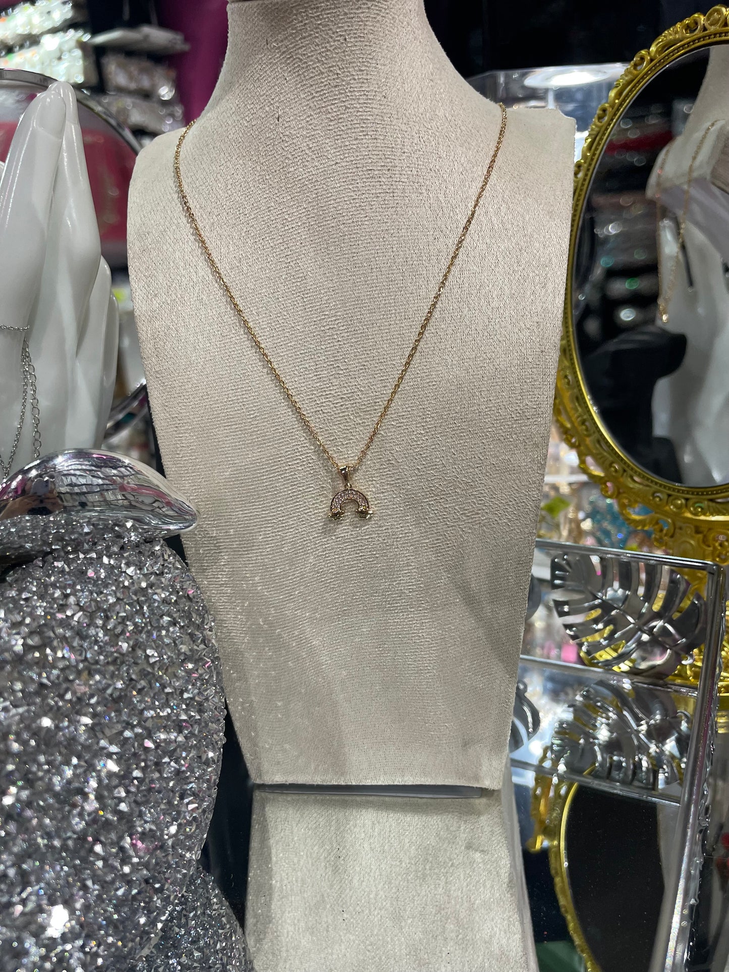 Collar de Zirconia con dije de Arcoíris - Bling Bling