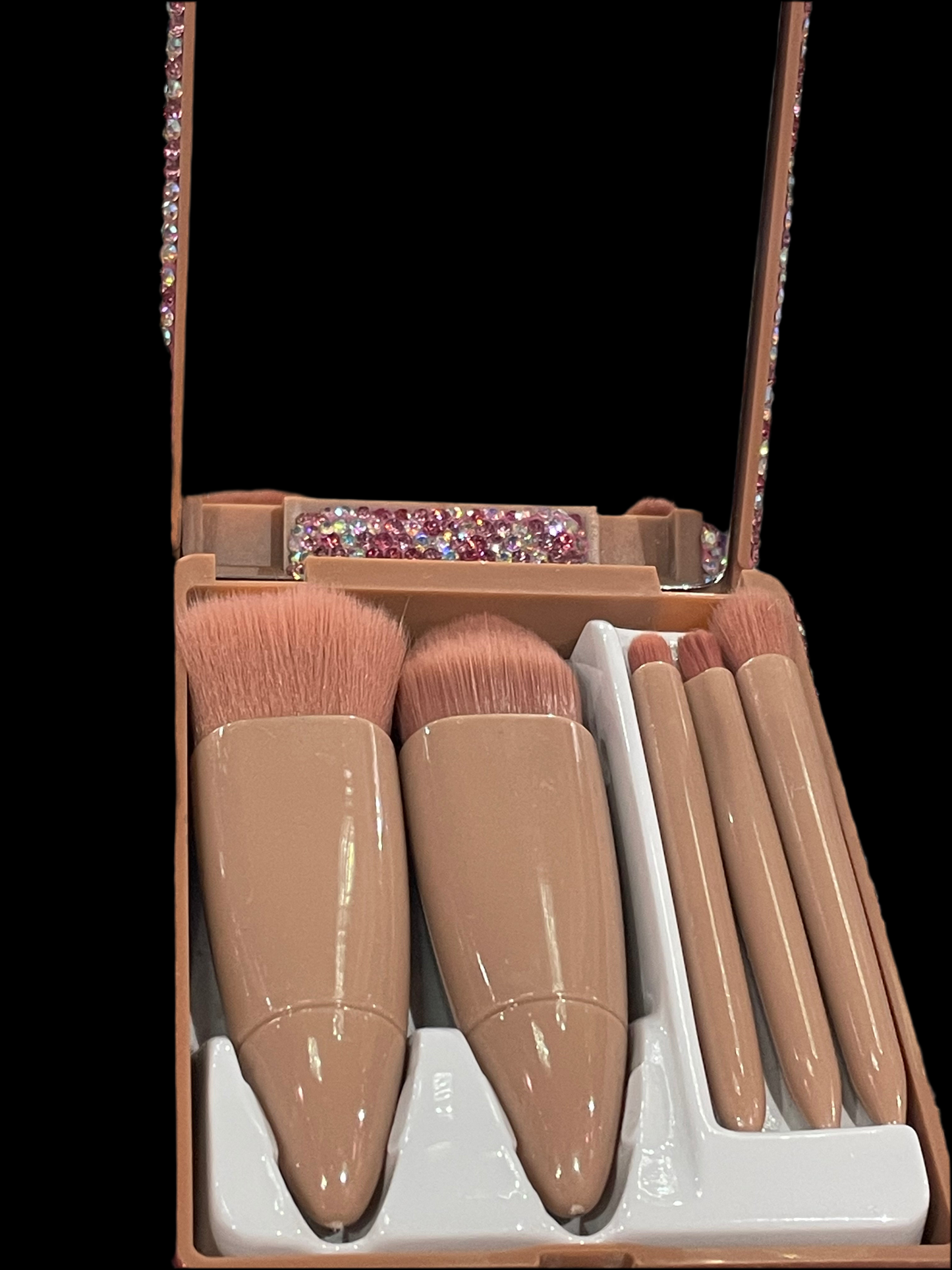Estuche con Brochas para maquillaje en Rosa - Bling Bling