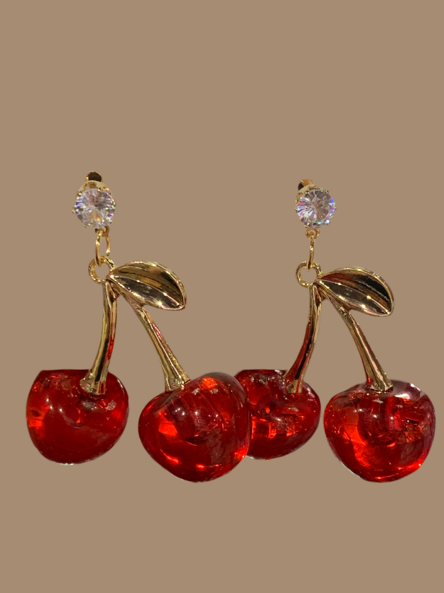 Aretes de Cereza en Acero Inoxidable - Bling Bling
