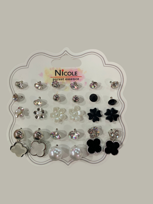 Aretes paq. 14 pares - Bling Bling