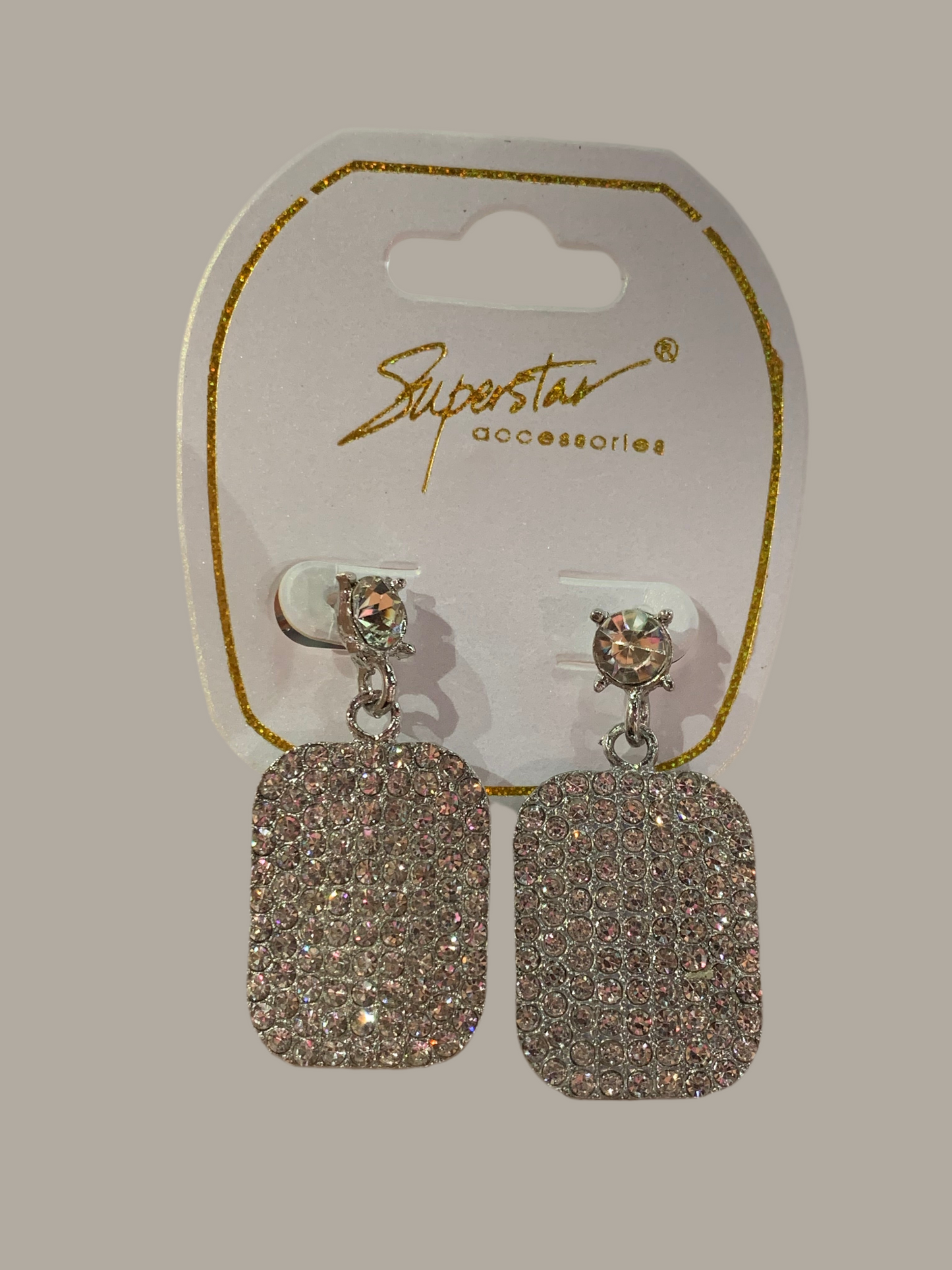Arete de fiesta cuadrado - Bling Bling