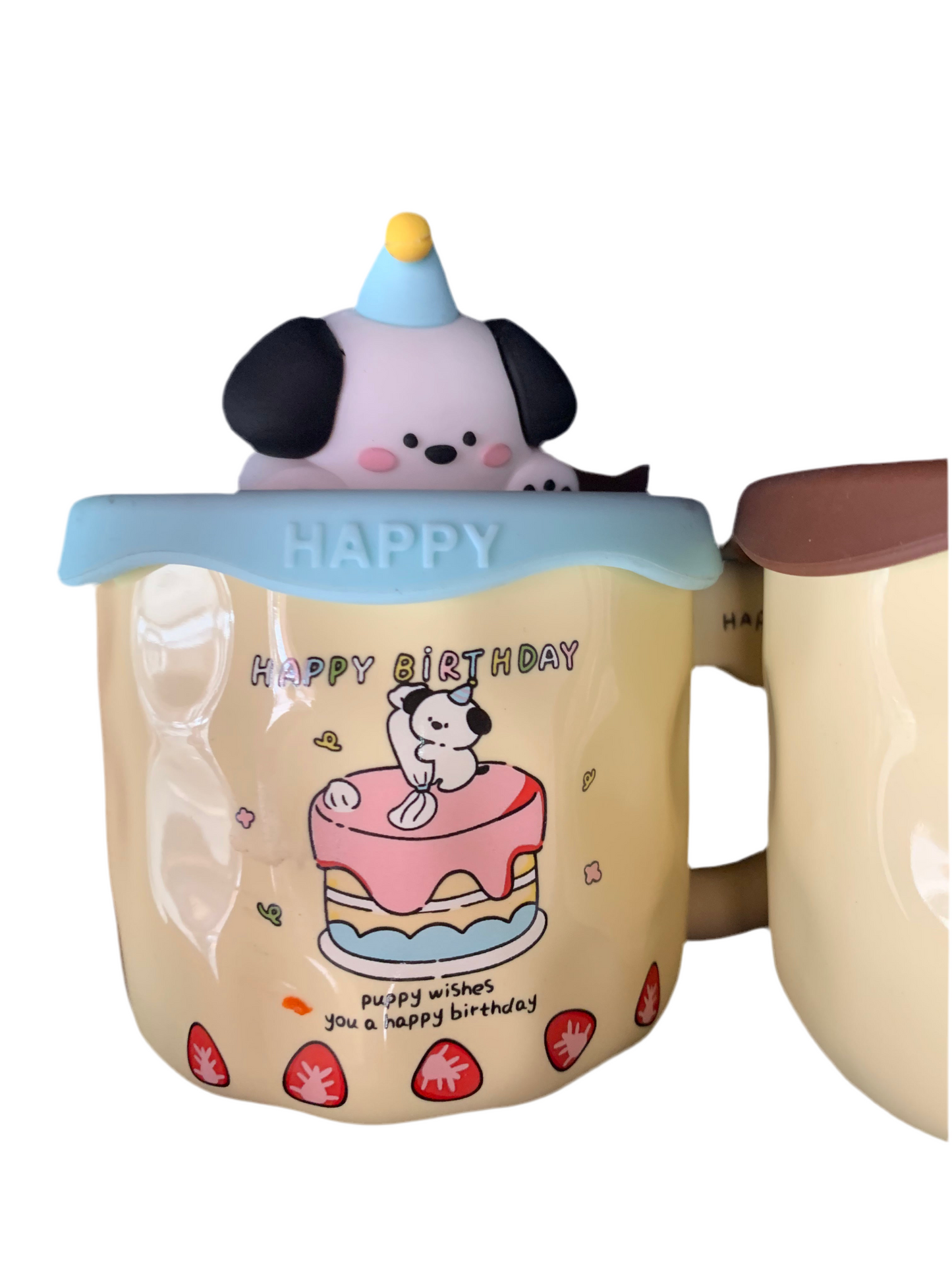 Taza con tapa personajes -