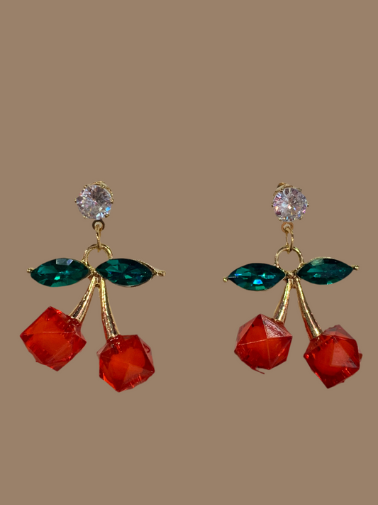 Aretes de Cereza en Acero Inoxidable - Bling Bling
