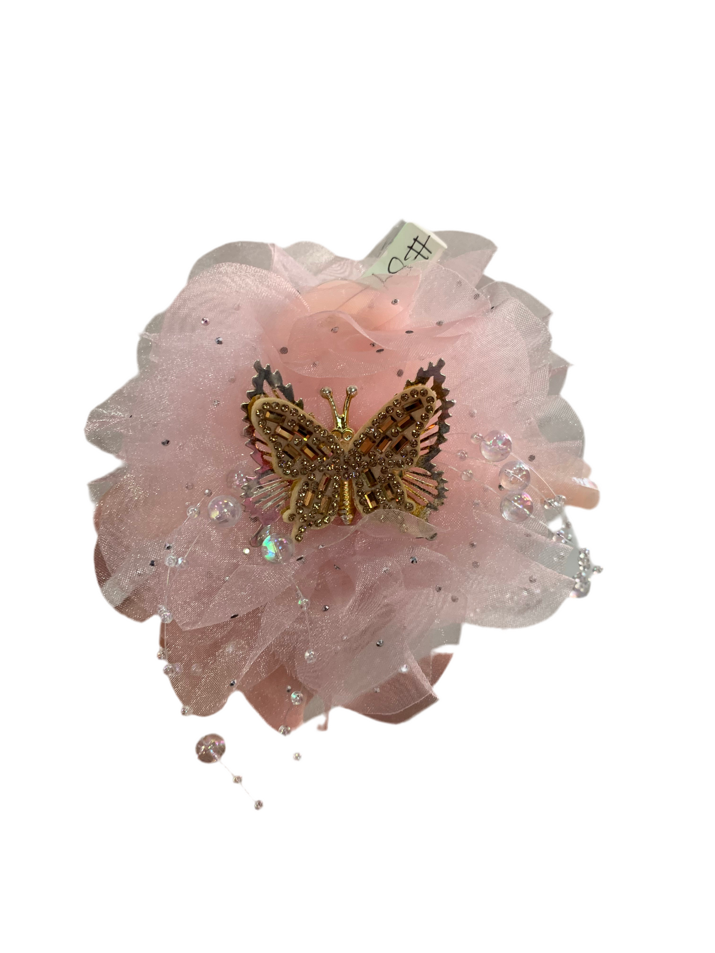 Pinza de flor con mariposa - cristal