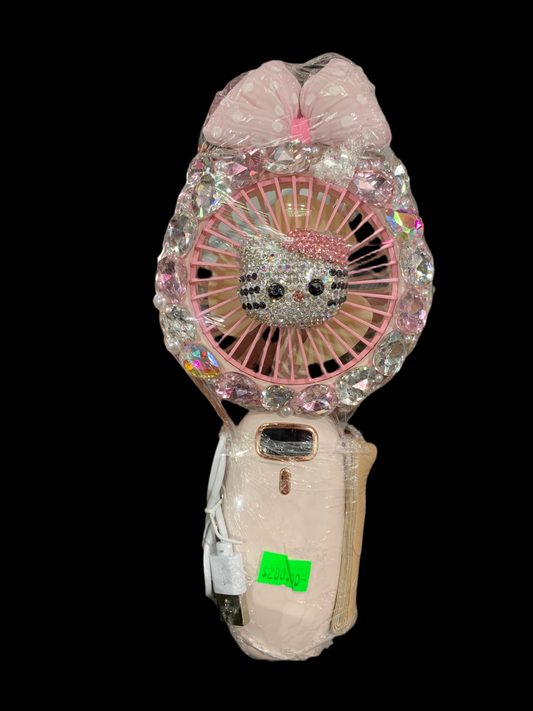 Ventilador decorado manual  hello Kitty - bling bling