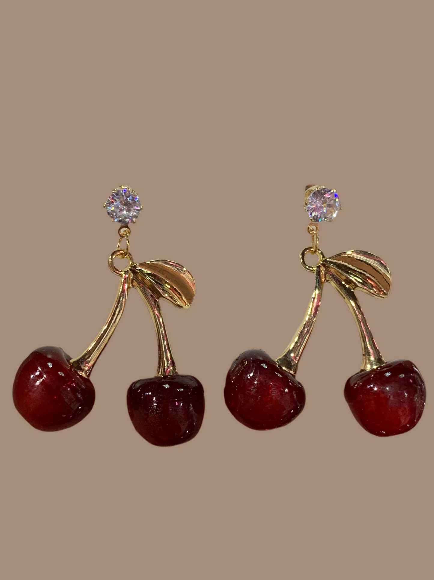 Aretes de Cereza en Acero Inoxidable - Bling Bling