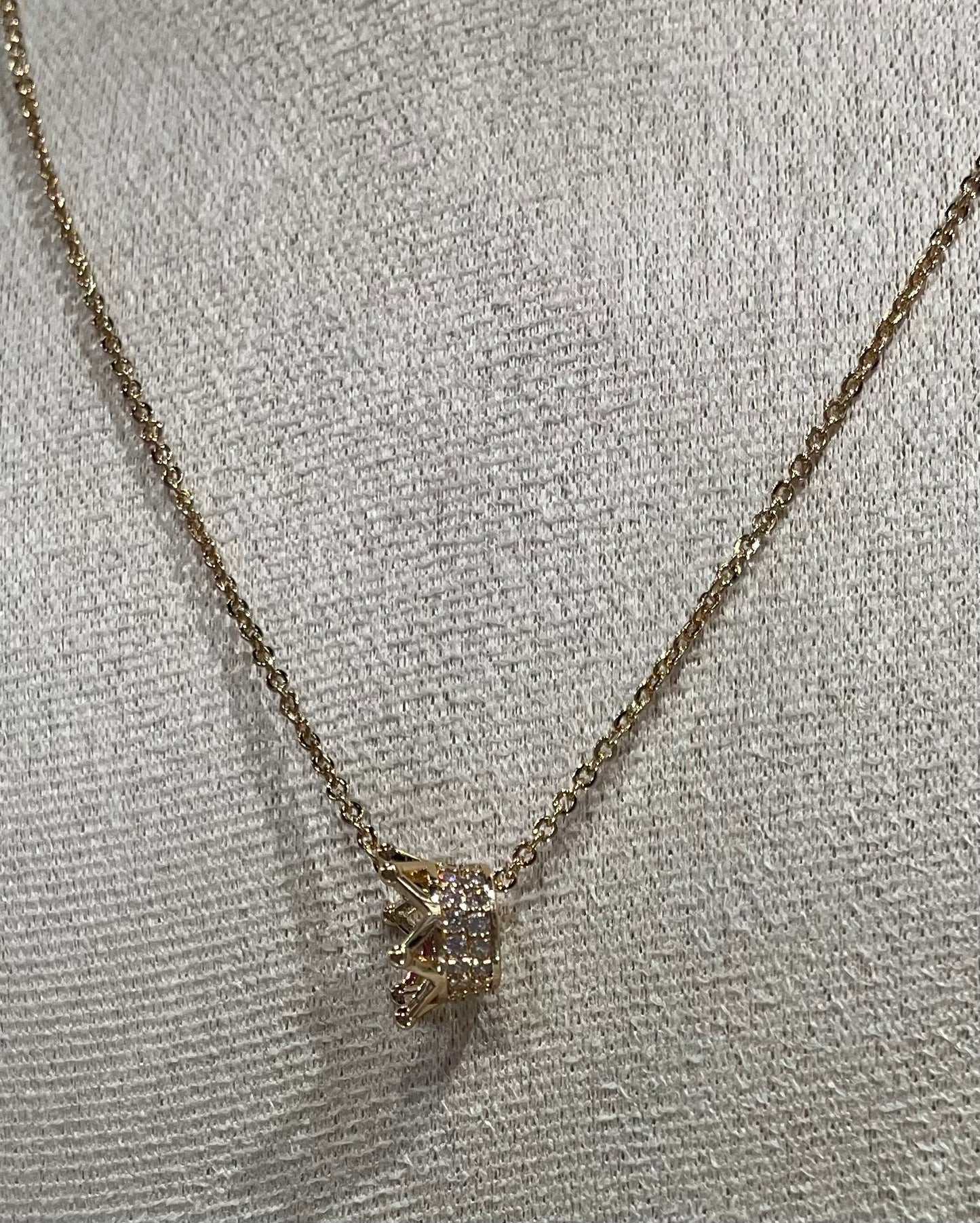 Collar de Zirconia con dije de Corona - Bling Bling