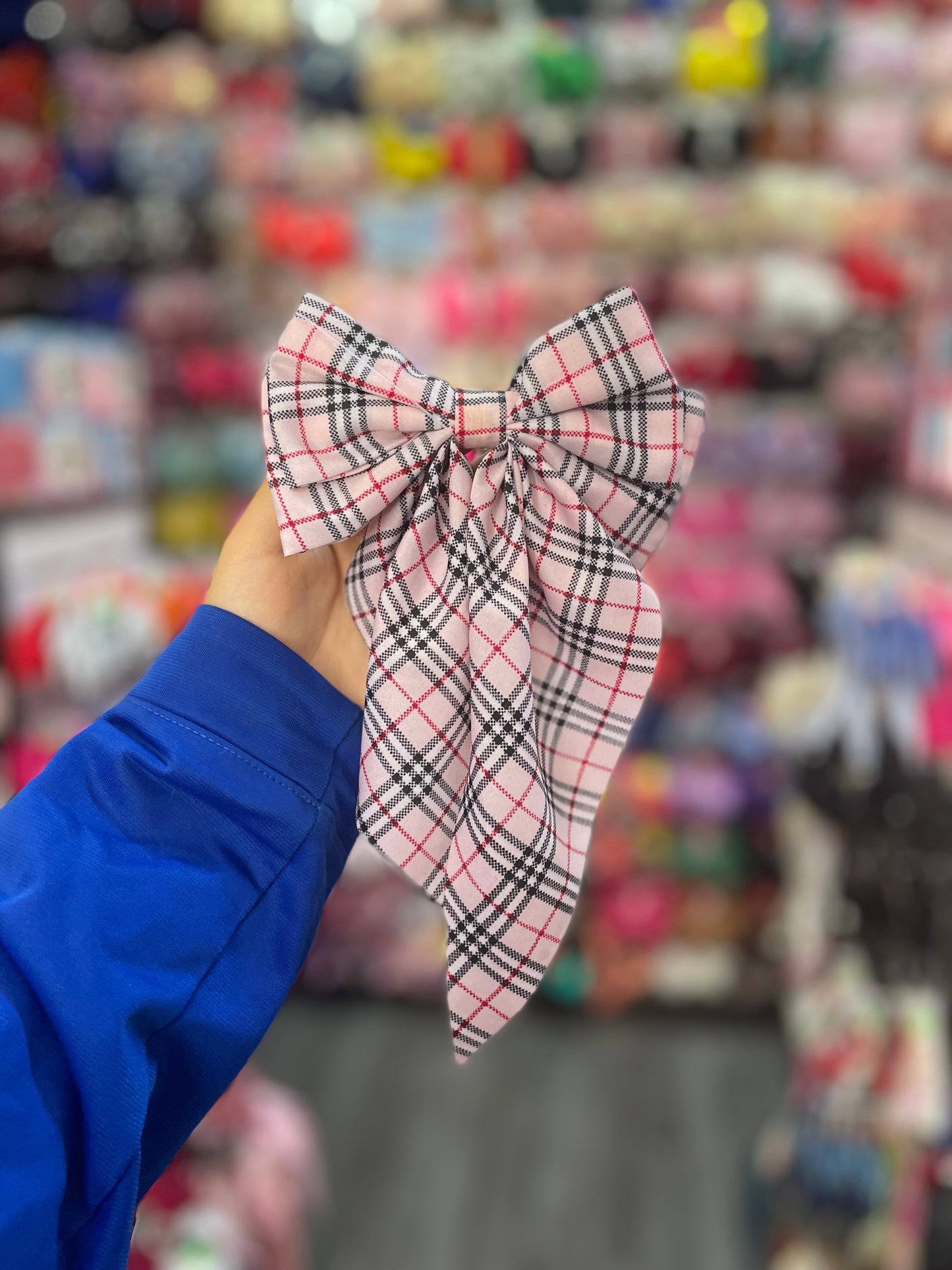 Moño Con Estampado De Rayas - Los Moños De Kari