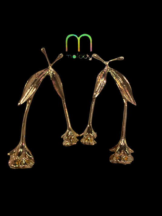 Aretes largos de Rosa - Bling Bling