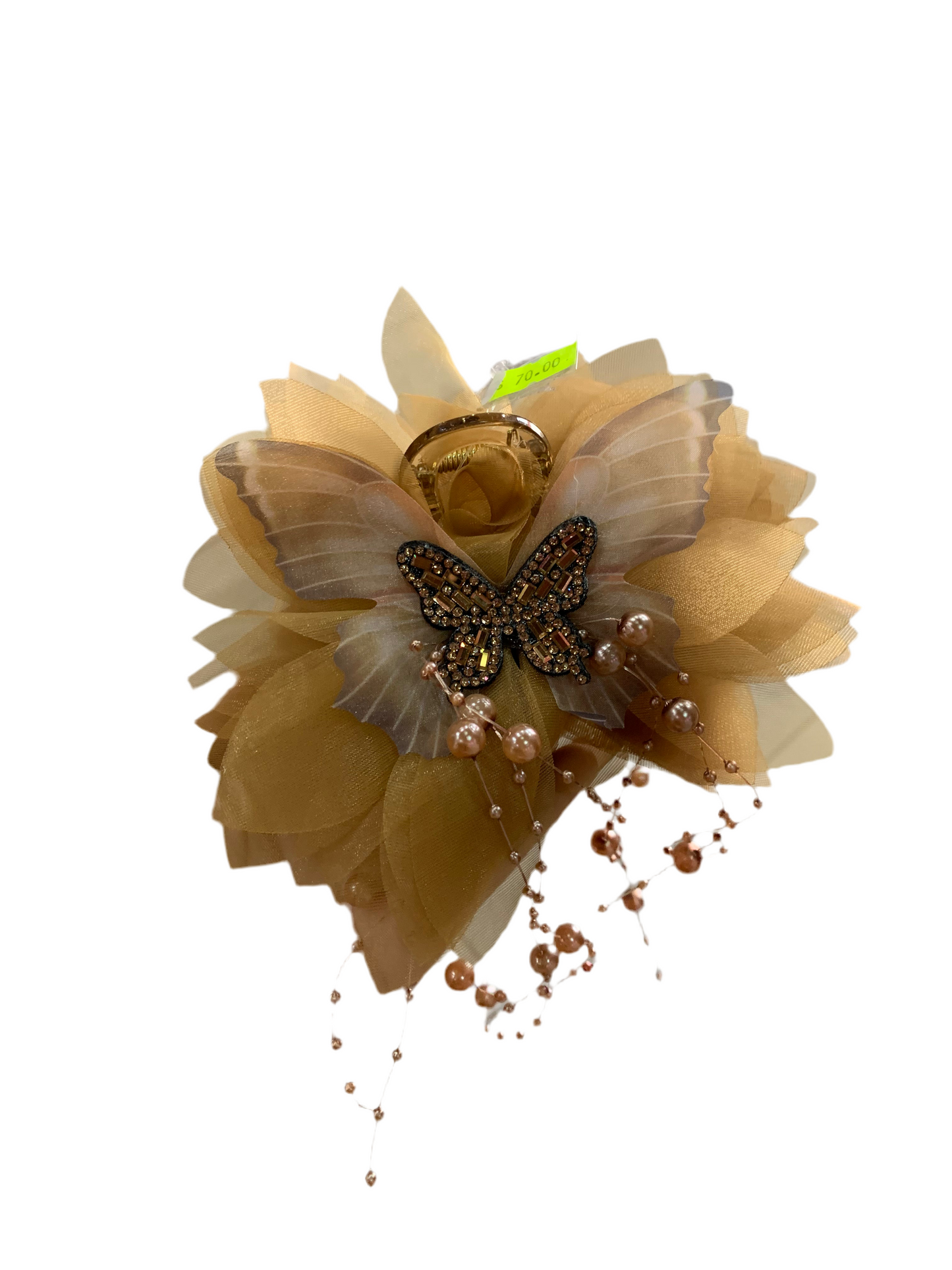 Pinza de flor con mariposa - cristal