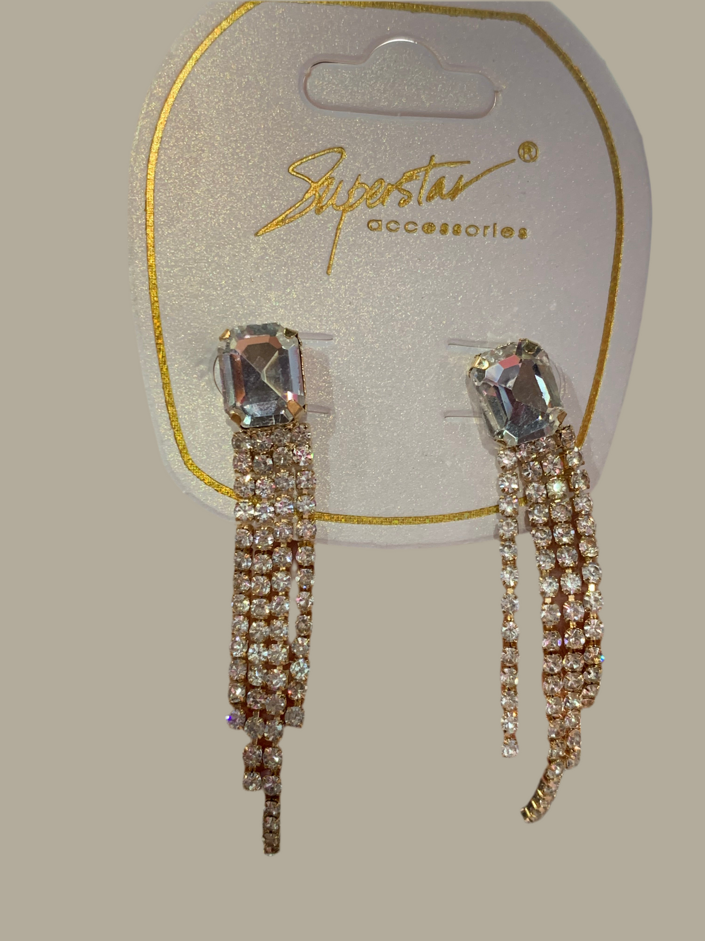 Arete brillantes largo - Bling Bling