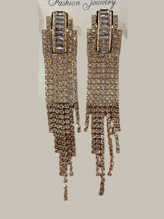 Aretes largos de fiesta -Bling Bling