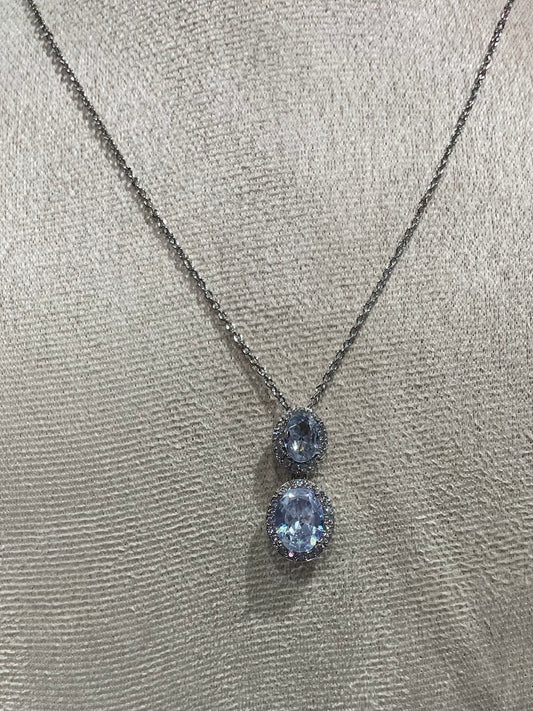 Collar de Zirconia con doble piedra brillante - Bling Bling