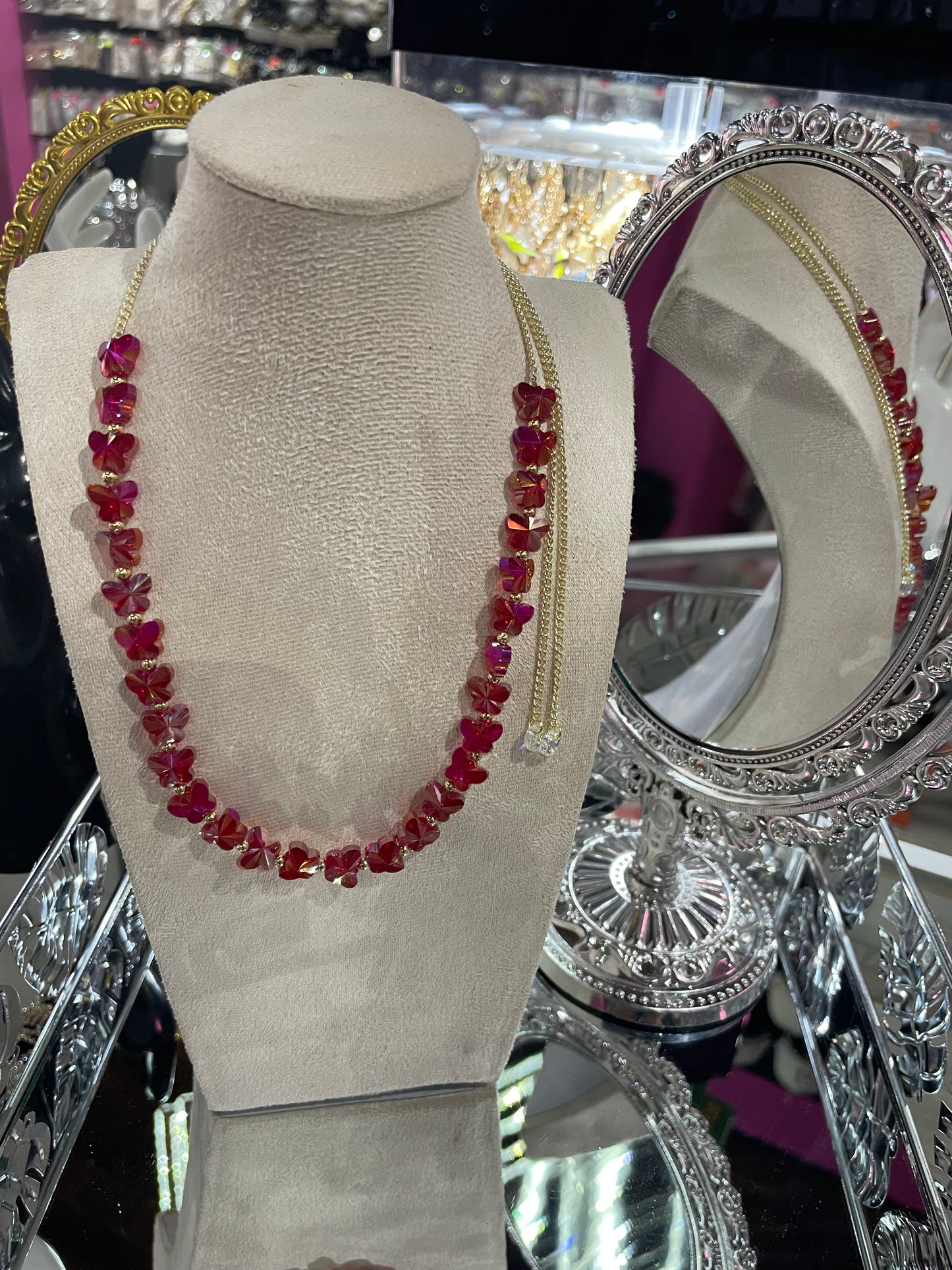 Collar Ajustable con dijes de Mariposa - Bling Bling