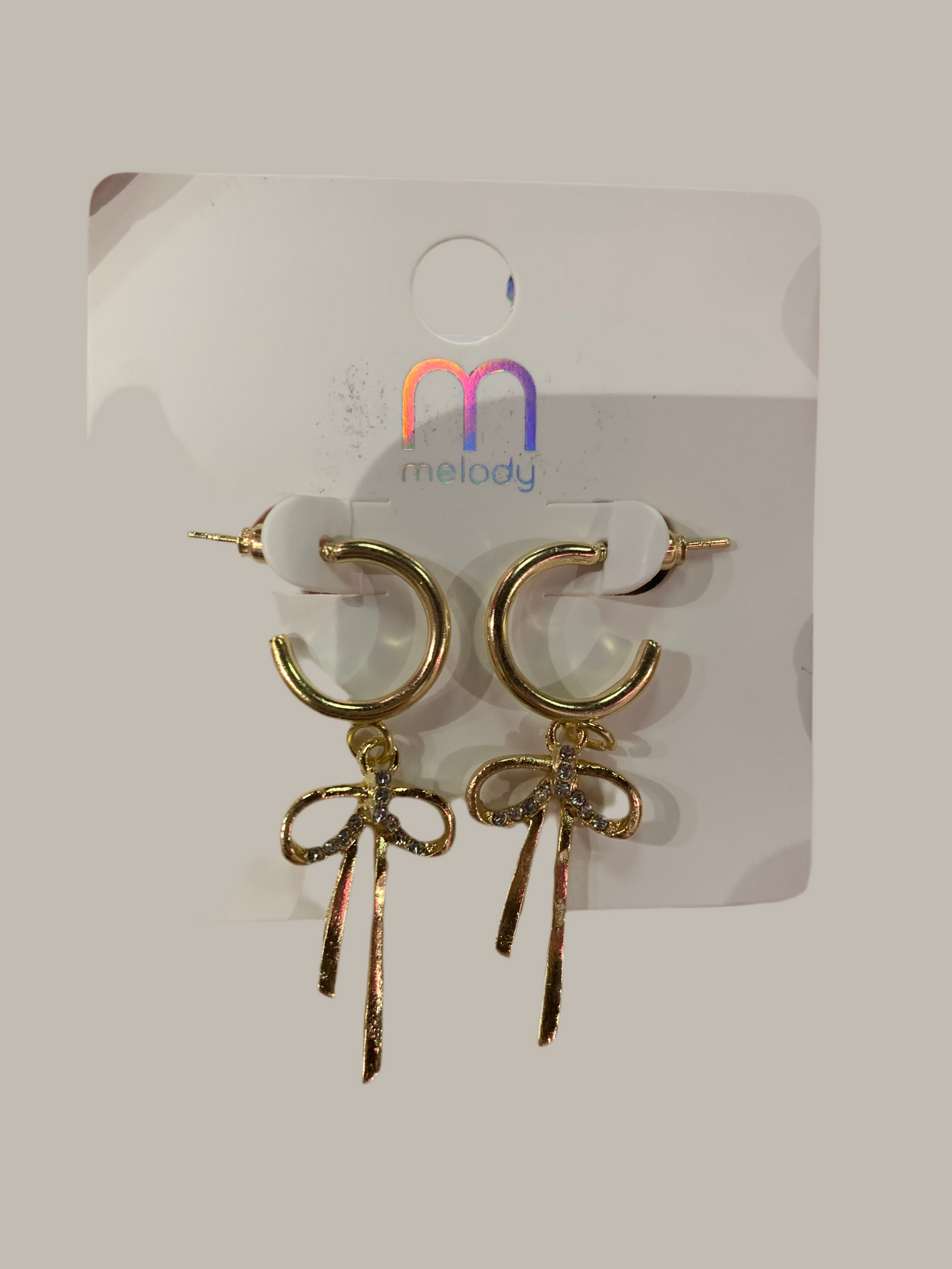 Aretes largos de moño - Bling Bling