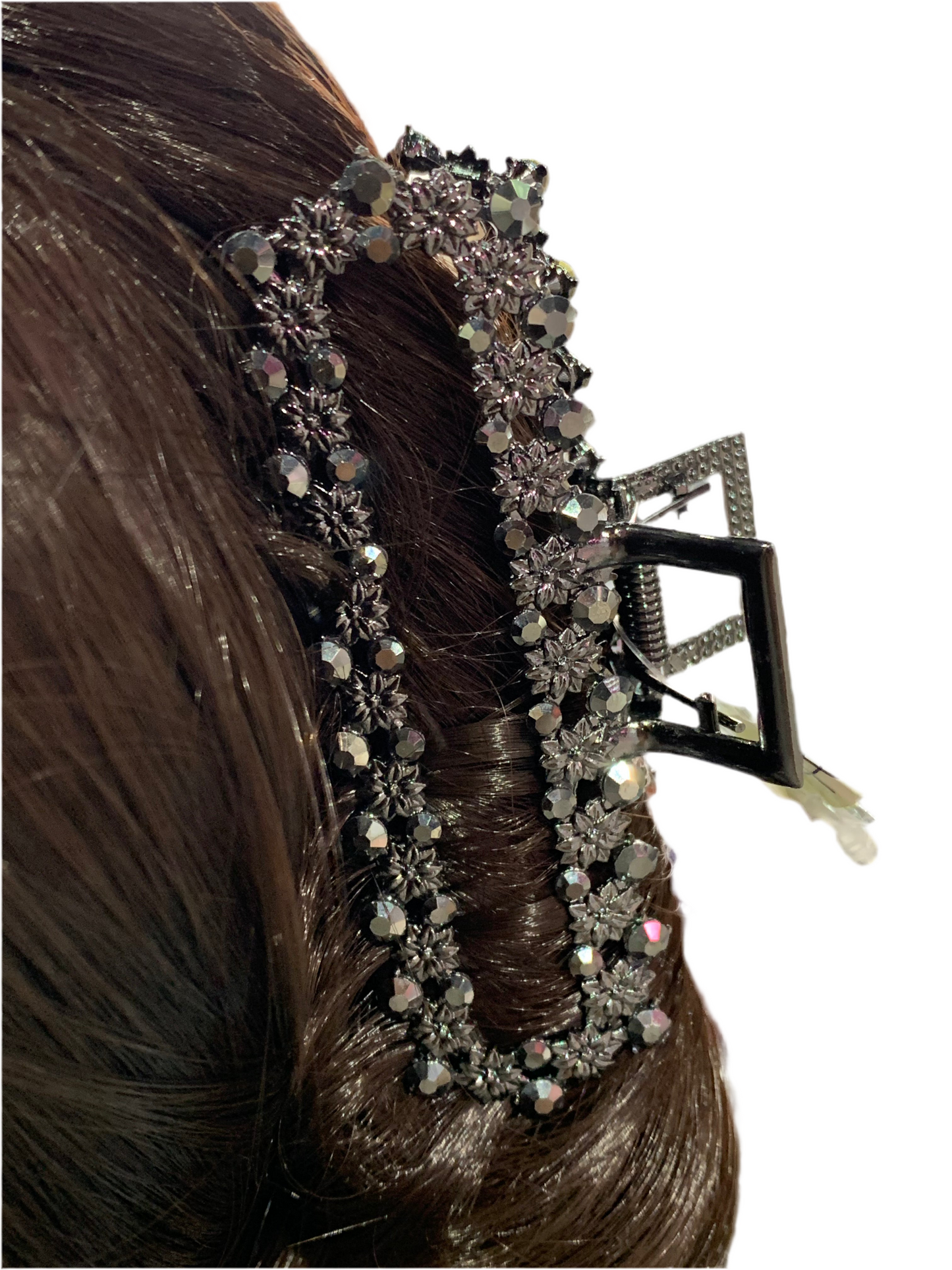 Pinza Rectangular con Flores - Bling Bling
