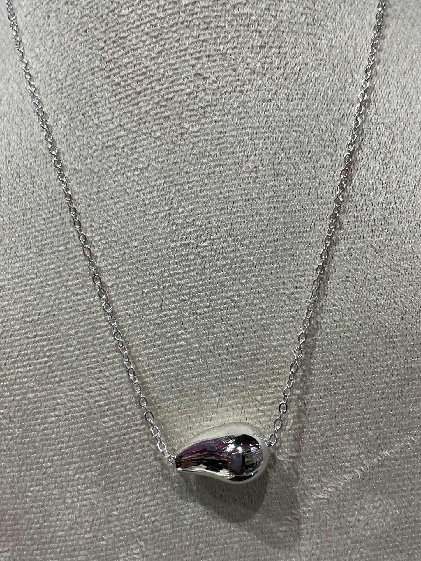 Collar con dije liso en Plateado - Bling Bling