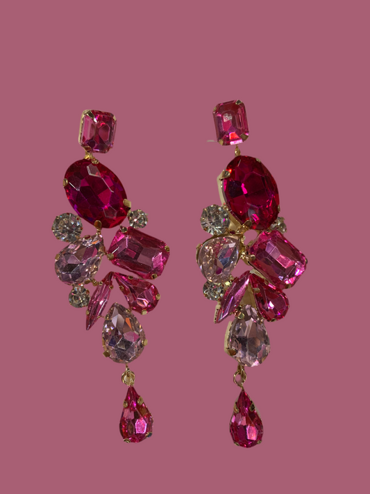 Aretes de fiesta rosas - Bling Bling
