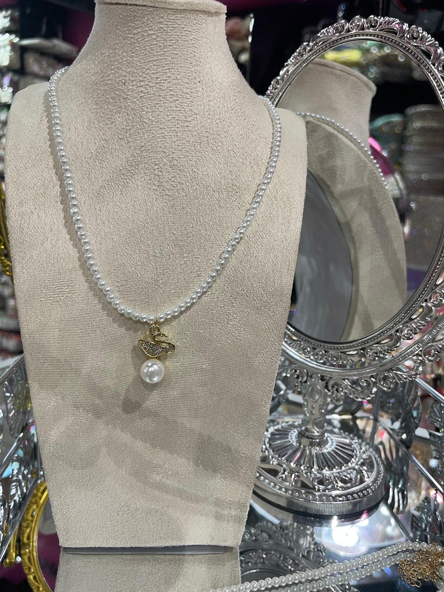 Collar de Perlas con dije Dorado - Bling Bling