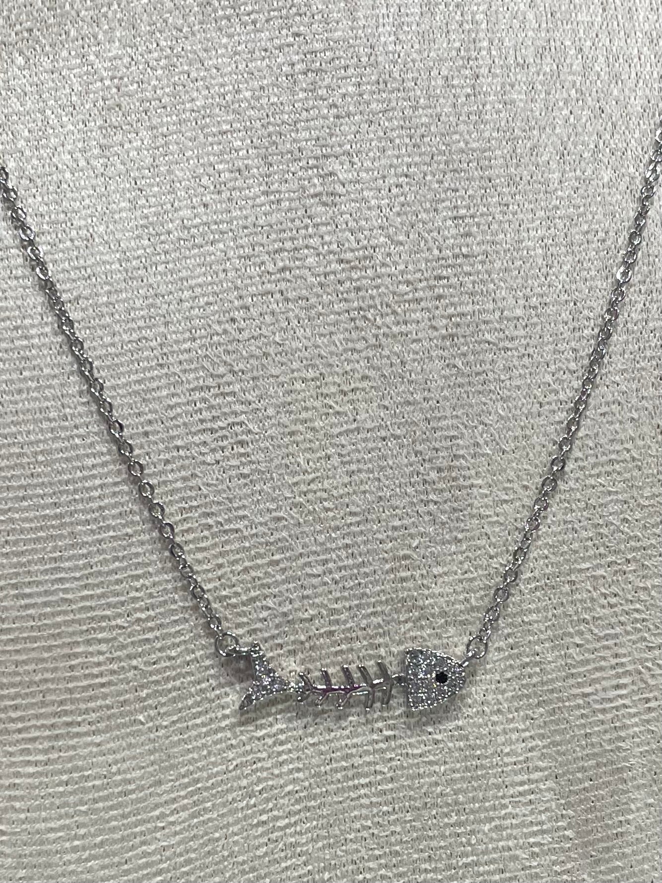 Collar de Zirconia con dije de Pez - Bling Bling