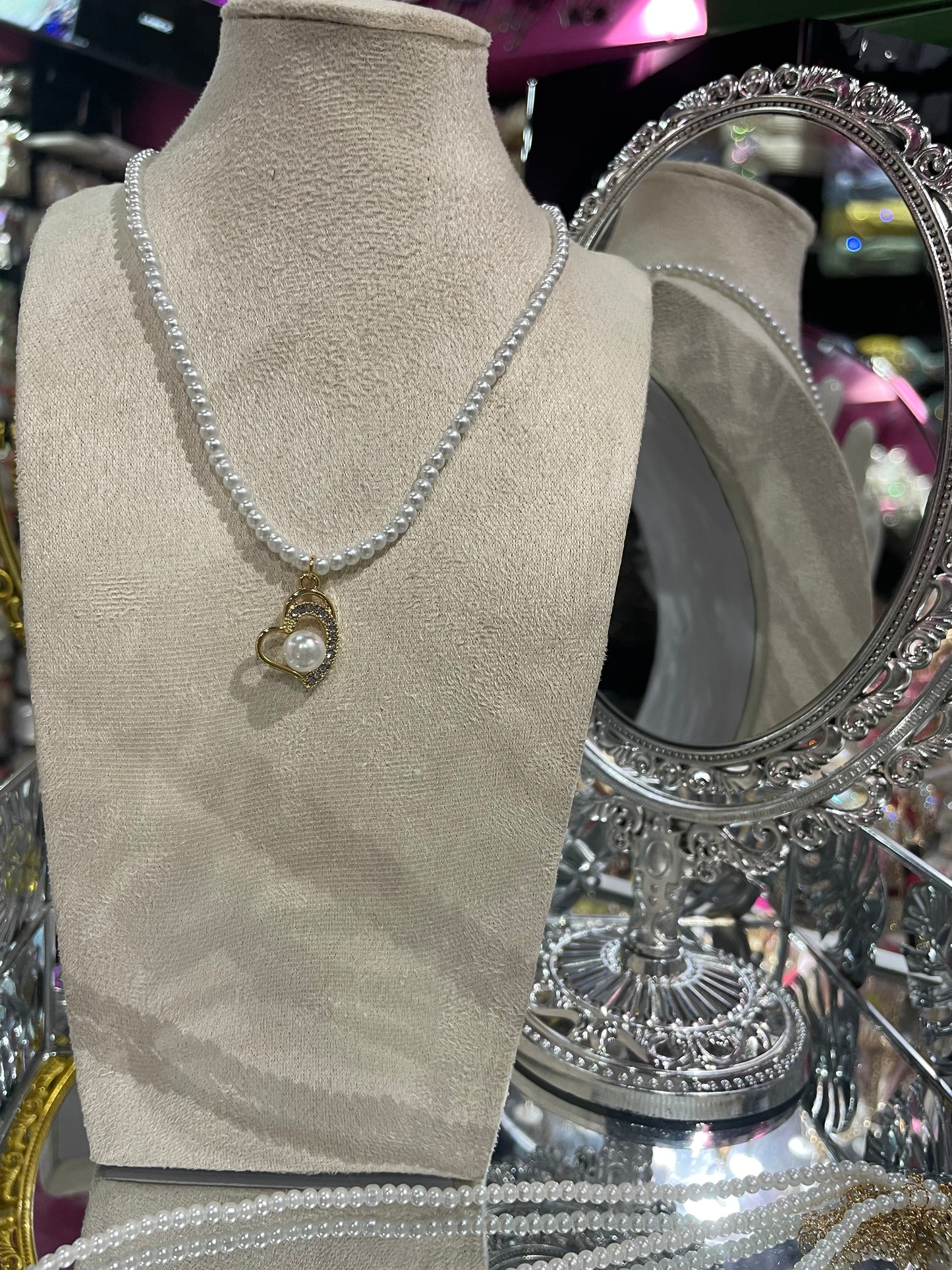 Collar de Perlas con dije Dorado - Bling Bling