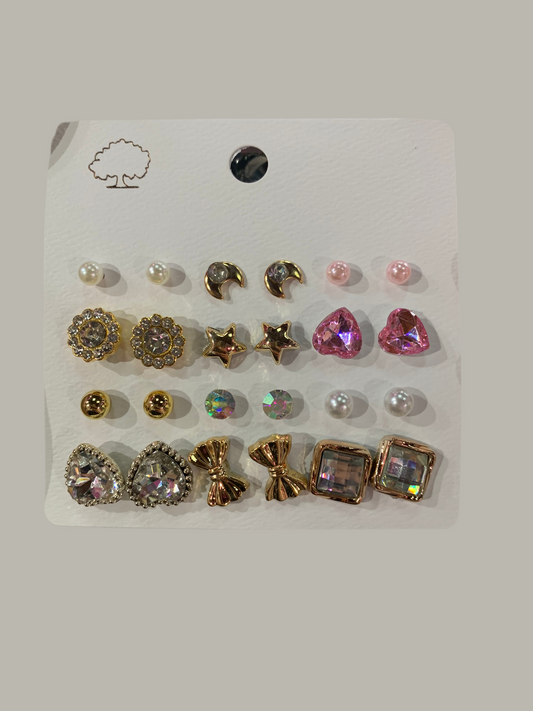 Aretes paq. 12 pares - Bling Bling