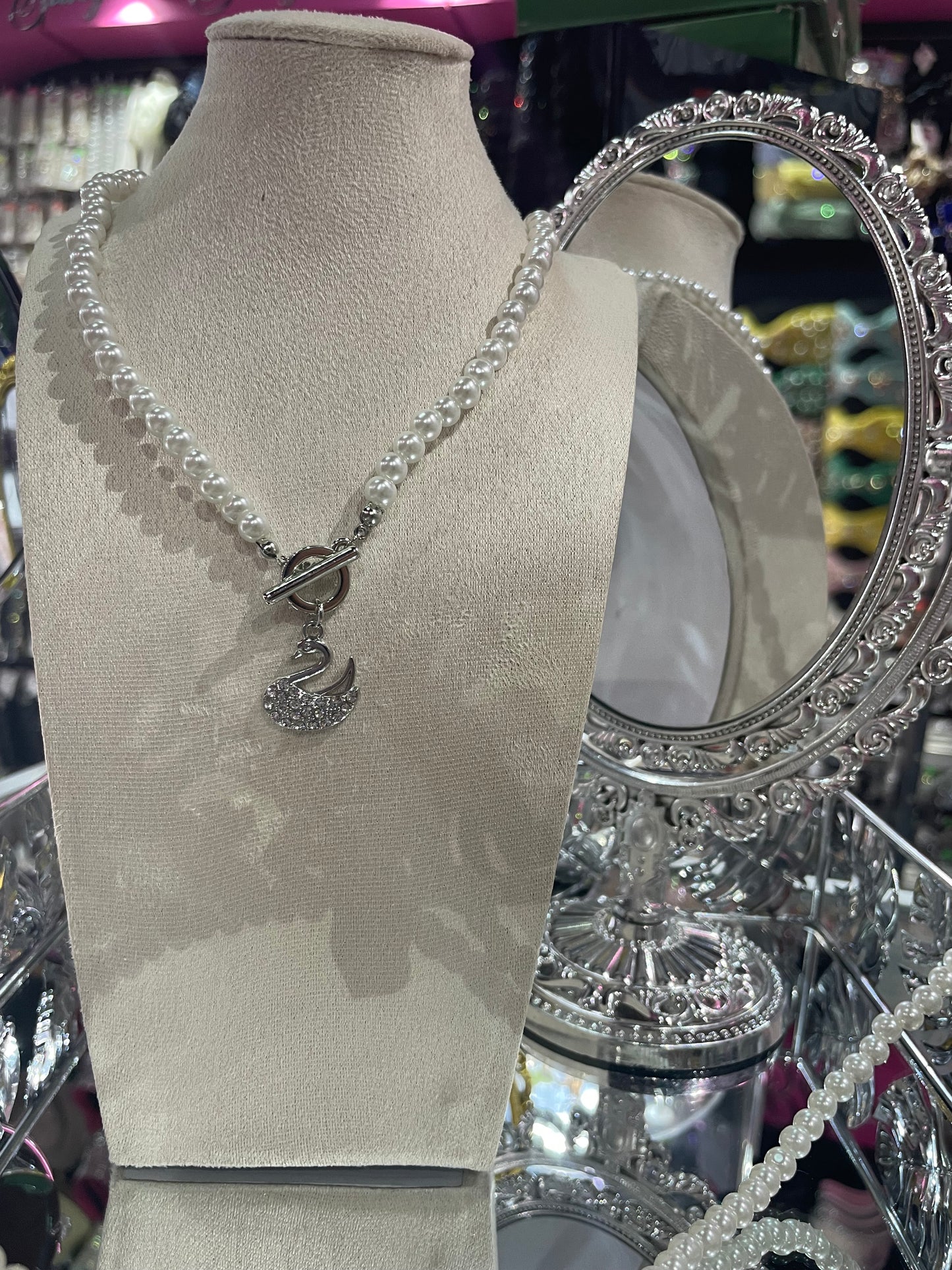 Collar de Perlas con dije Plateado - Bling Bling