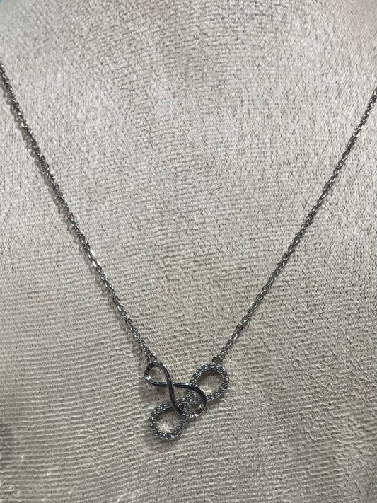 Collar de Zirconia con dijes de Infinitos entrelazados - Bling Bling