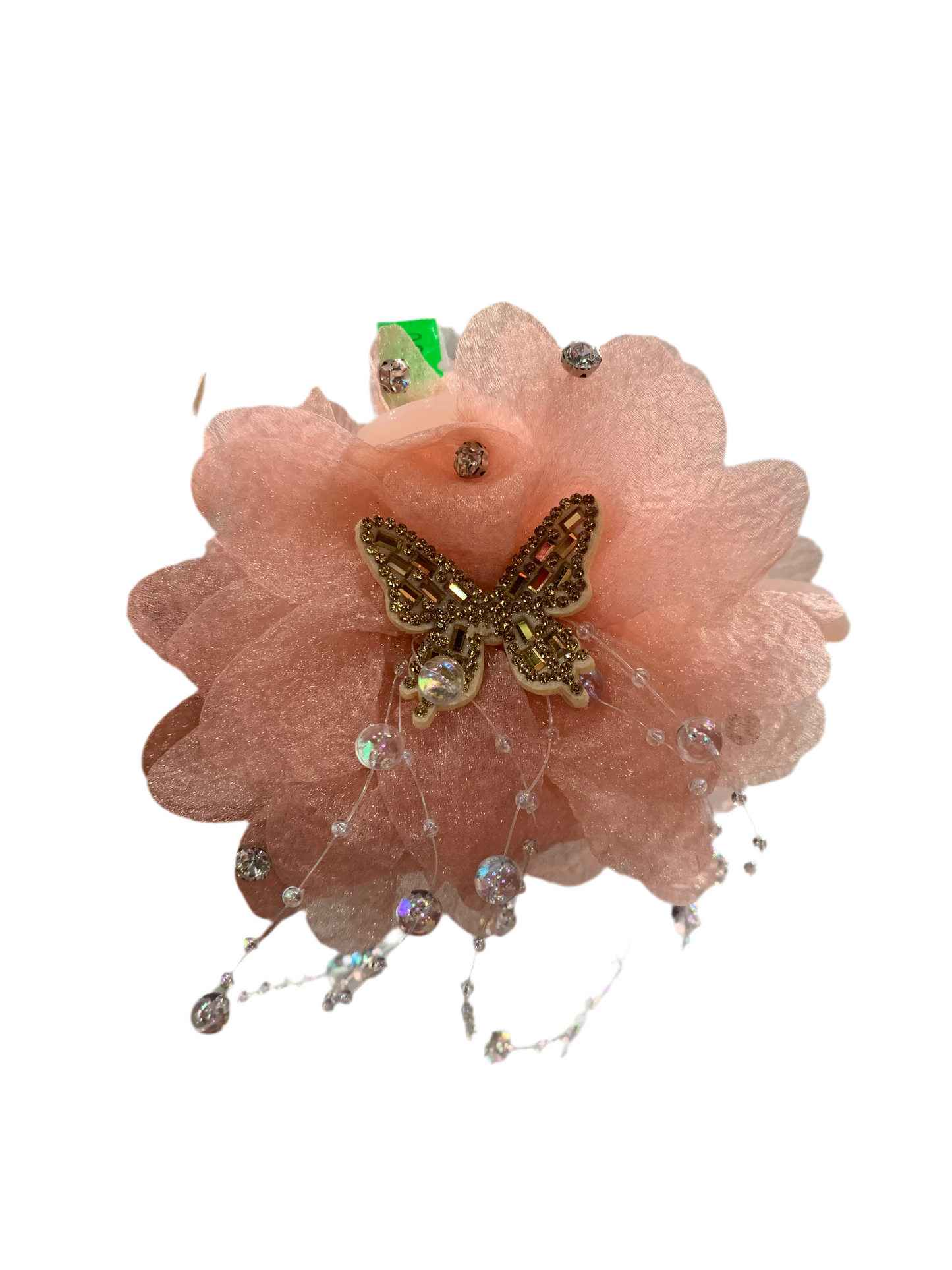 Pinza de flor con mariposa - cristal