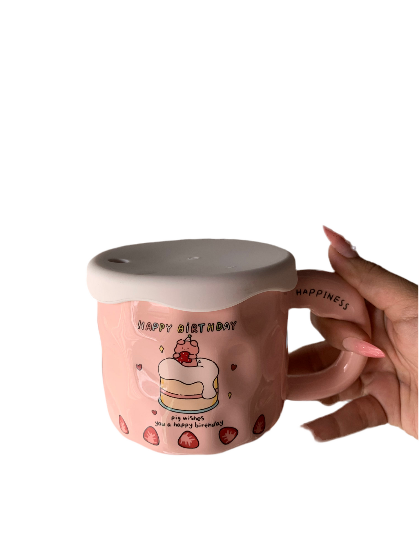 Taza con tapa personajes -