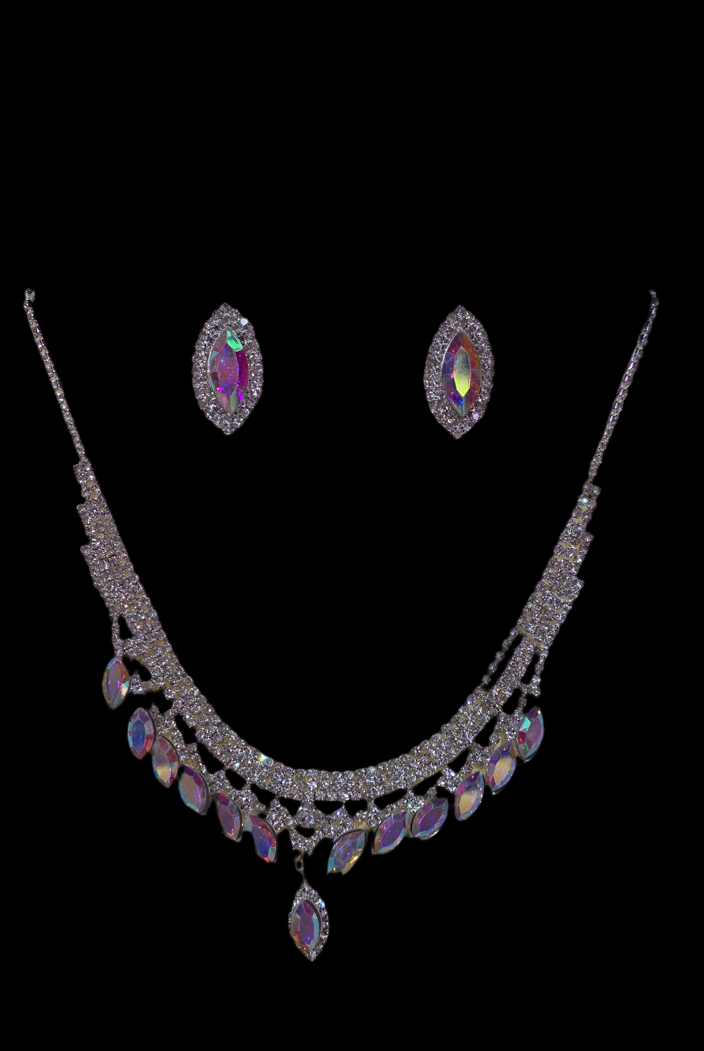 Juego de collar y aretes (tornasol)