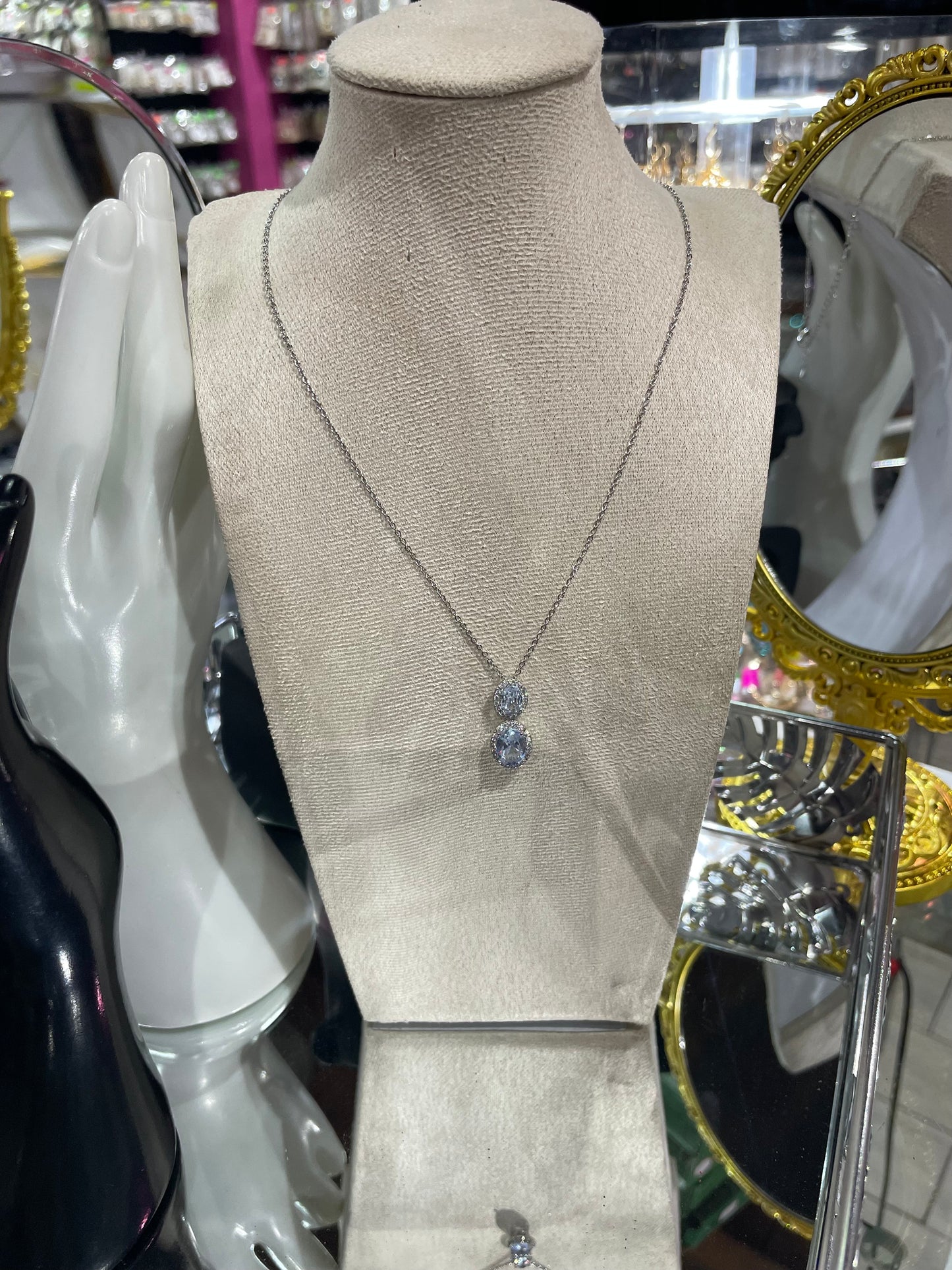 Collar de Zirconia con doble piedra brillante - Bling Bling