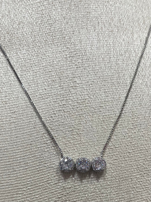 Collar de Zirconia con dijes Circulares con Piedra Brillante - Bling Bling