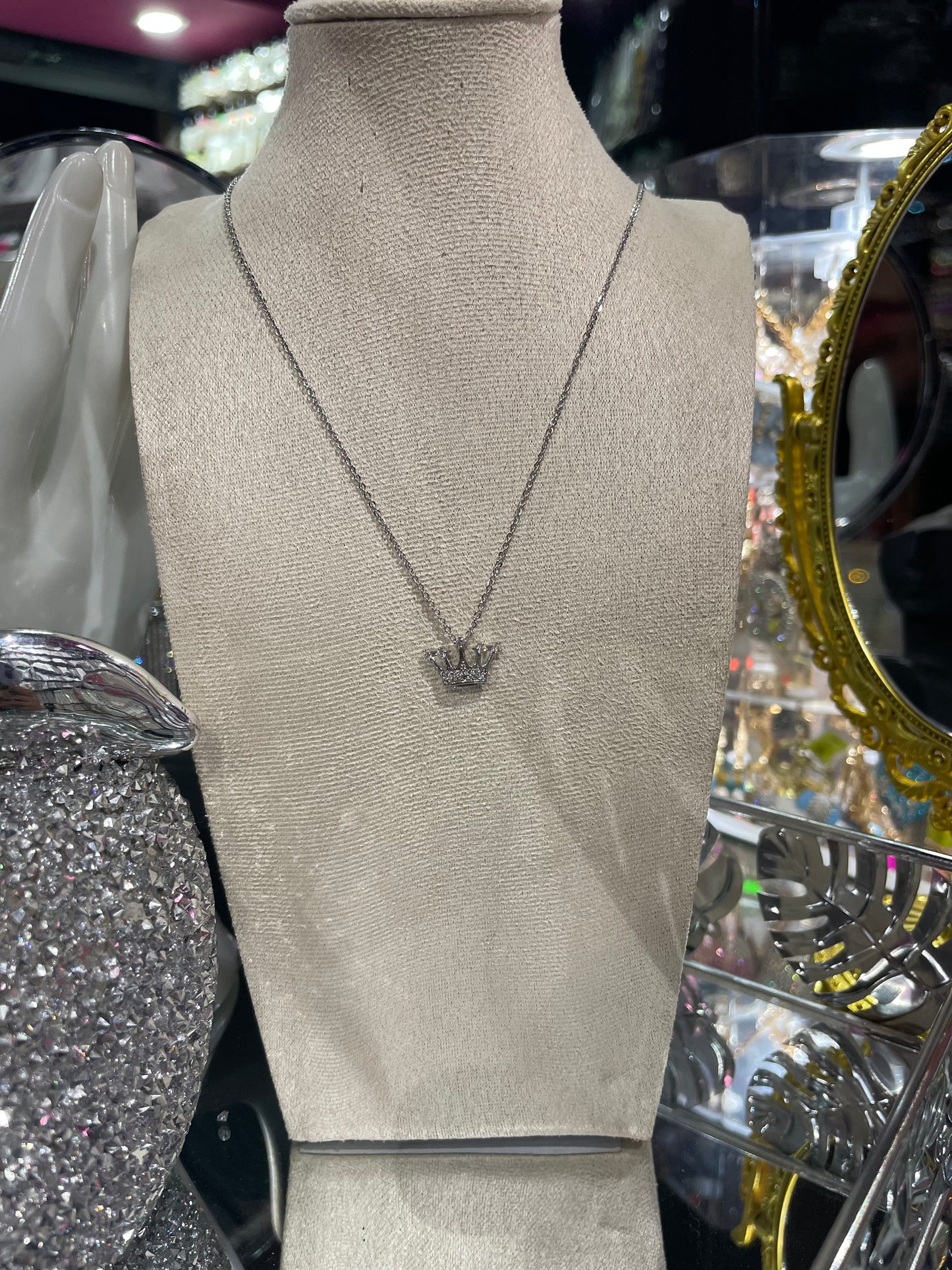 Collar de Zirconia con dije de Corona de Reina - Bling Bling